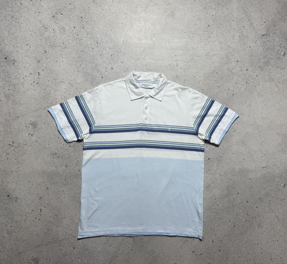 Yves Saint Laurent Yves Saint Laurent YSL Striped Luxury Polo T Shirt Size US L / EU 52-54 / 3 - 1 Thumbnail