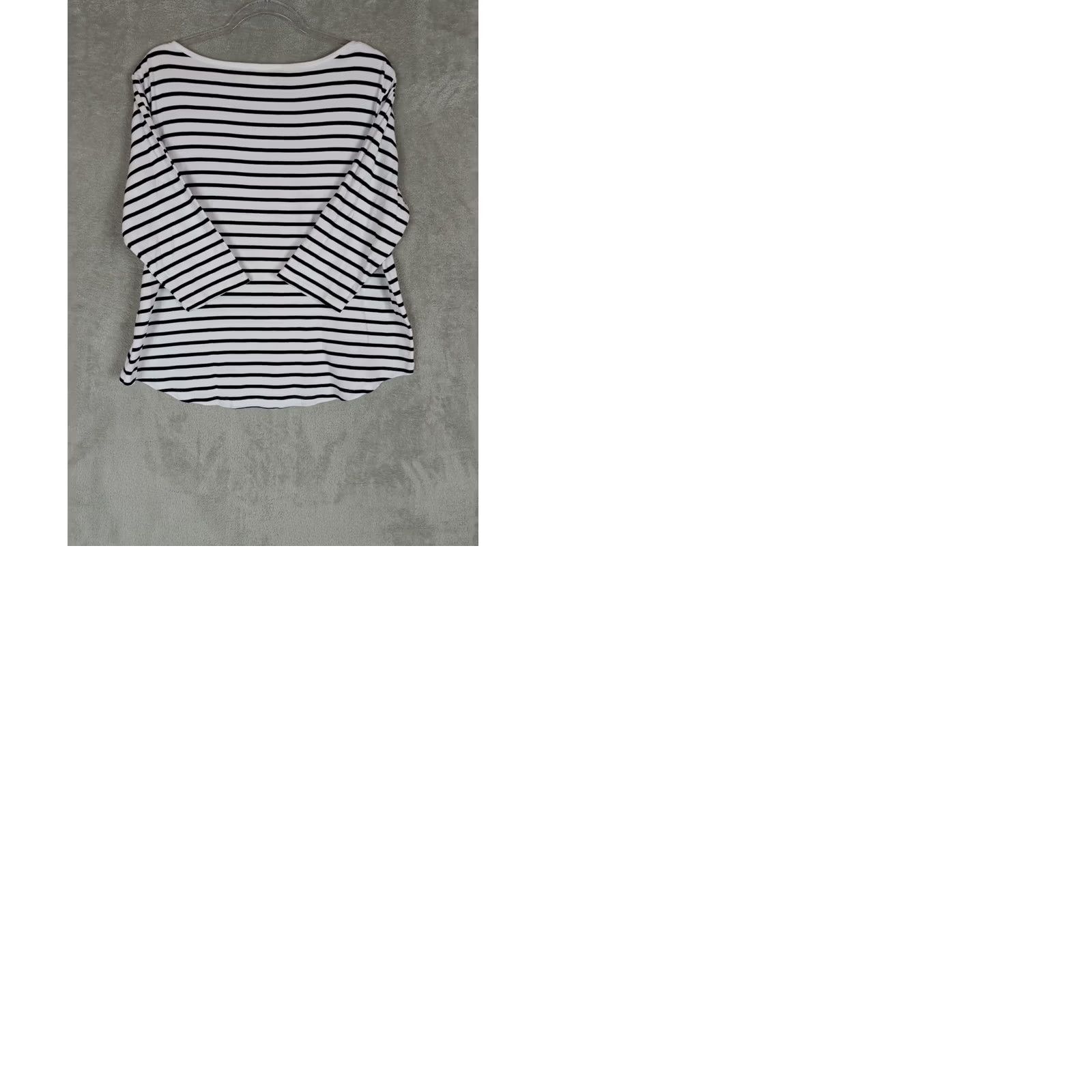 Vintage Chicos Top Womens XL Blue White Stripe 3/4 Sleeve Pullover Nautical Beachy Size XL / US 12-14 / IT 48-50 - 9 Thumbnail