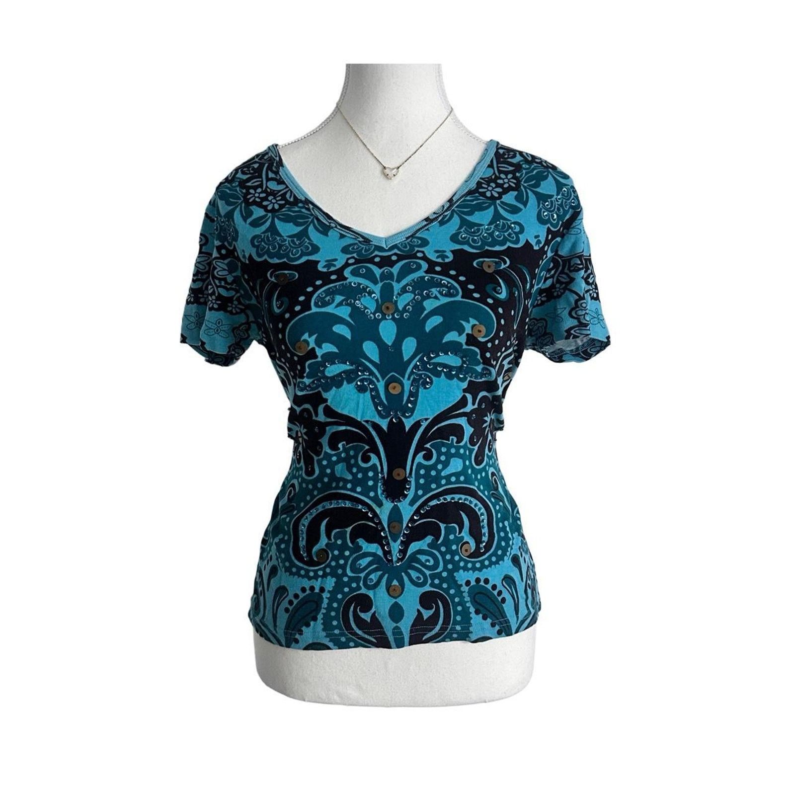 & Other Stories Forbidden Size Large 100% Cotton Sequin Vintage Baby Tee Size US L / EU 52-54 / 3 - 1 Thumbnail