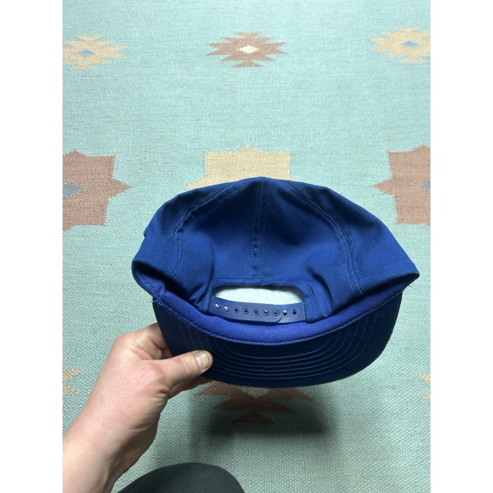 Vintage VINTAGE Swingster Snapback Hat Cap Men Adjustable USA Blue ICI Seeds Sign of the Future Made in USA 80s Size ONE SIZE - 4 Thumbnail