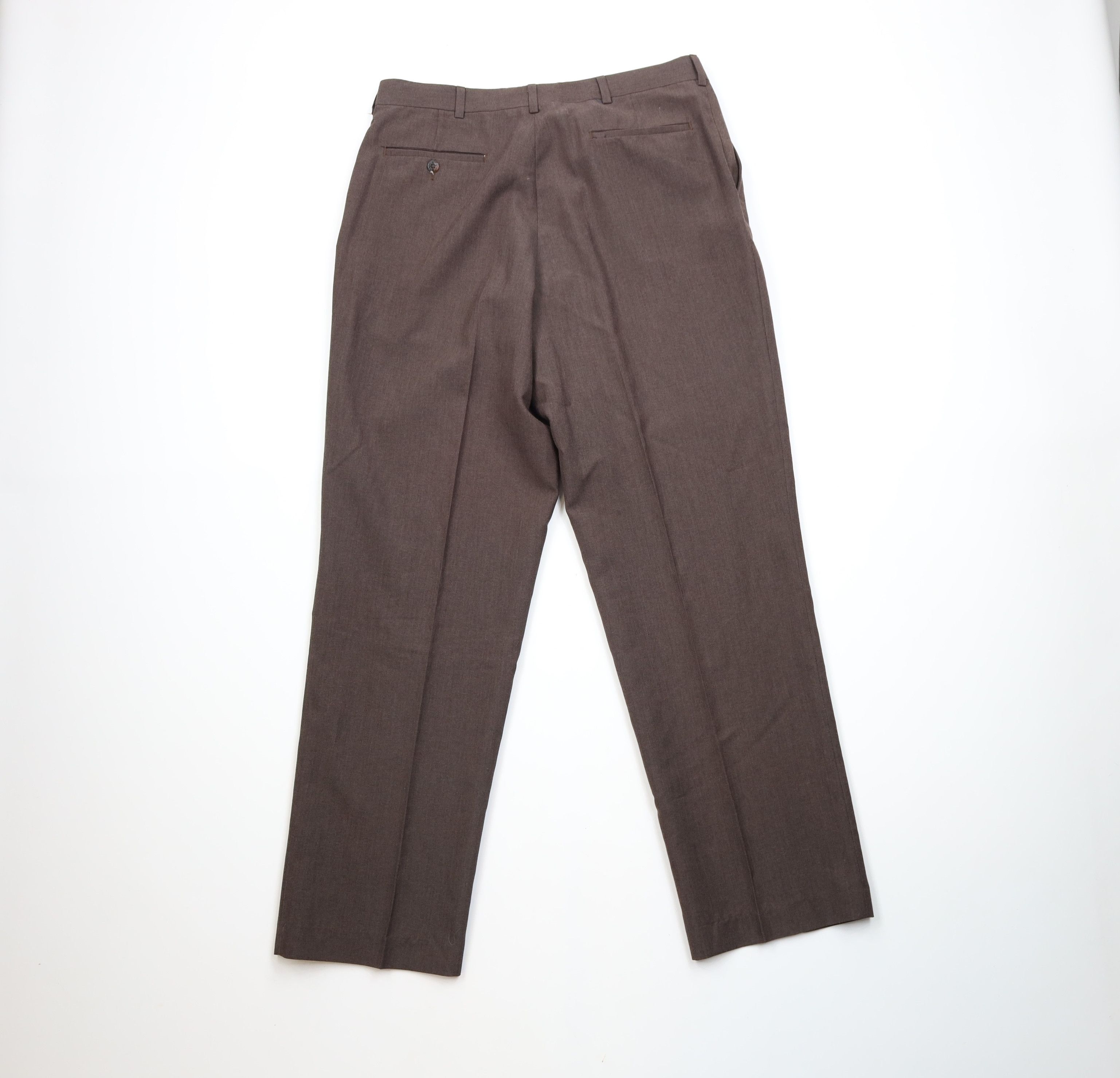 Vintage Vintage 90s Streetwear Wool Blend Wide Leg Chino Pants Brown Size US 34 / EU 50 - 9 Thumbnail