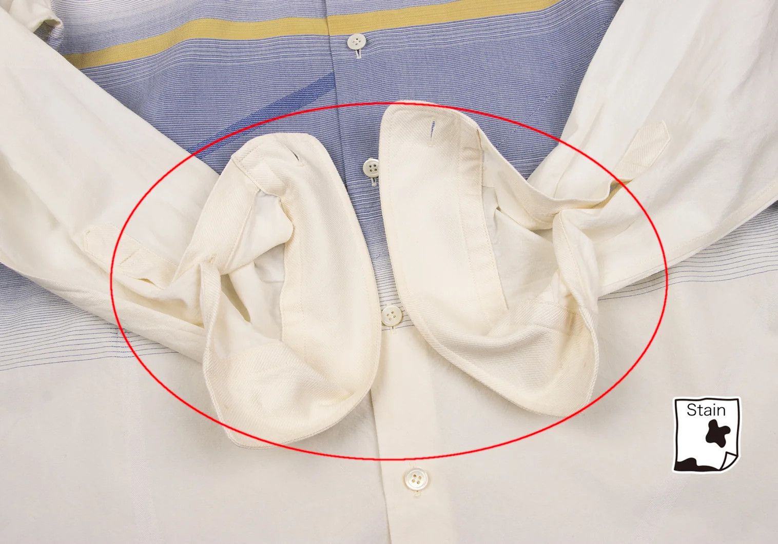 Issey Miyake Multi-Line Jacquard Long Sleeve Shirt in Cream with Blue Size US M / EU 48-50 / 2 - 9 Thumbnail