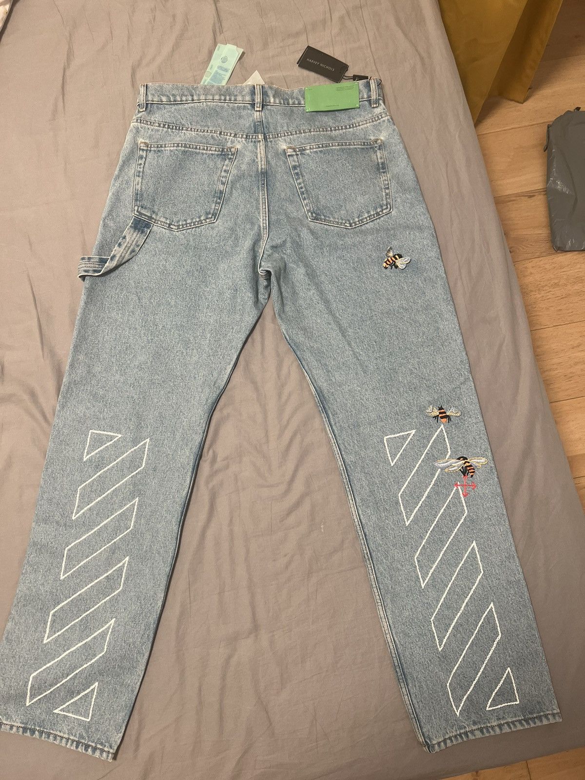 Off-White Off-White Bees Carpenter Jeans Size US 34 / EU 50 - 2 Thumbnail