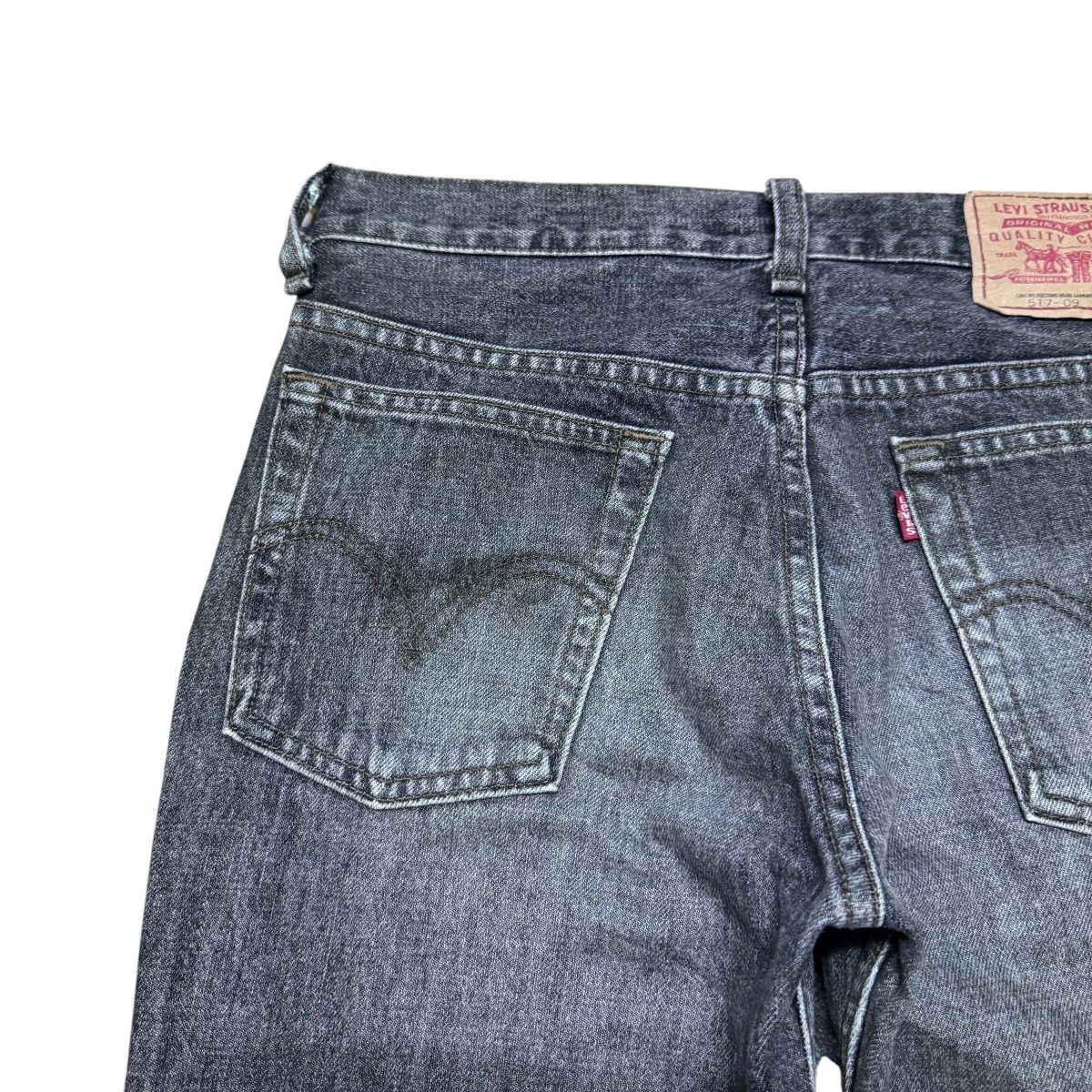 Levi's Vintage Levis 517 Faded Black Denim Flare Jeans Hedi Slimane Size US 29 - 10 Thumbnail