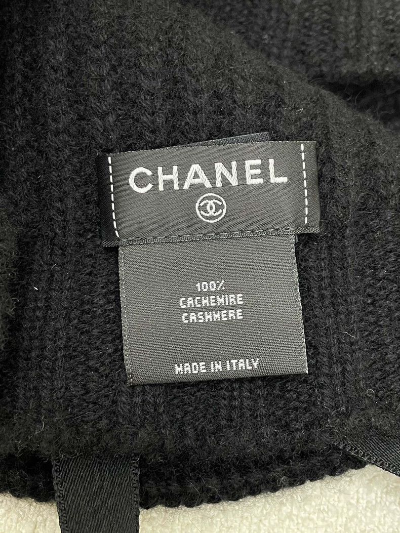 Chanel Chanel 24B popular black bow cashmere knitted cold hat Size ONE SIZE - 5 Thumbnail