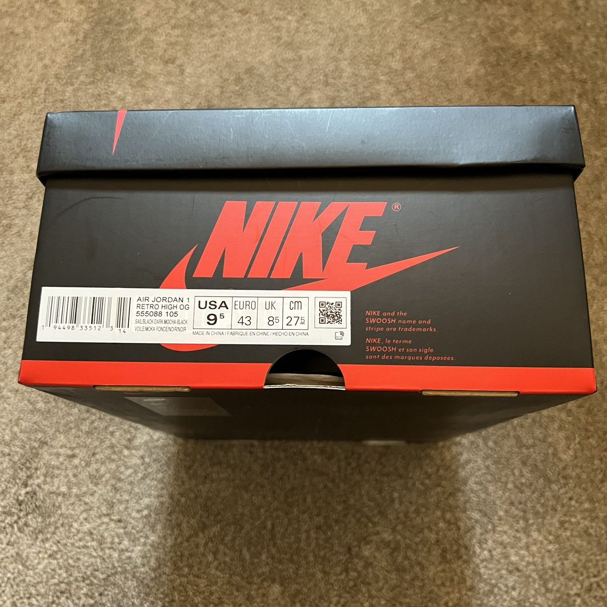Jordan Brand 2020 Jordan 1 Retro High Dark Mocha Size 9.5 Size US 9.5 / EU 42-43 - 8 Thumbnail