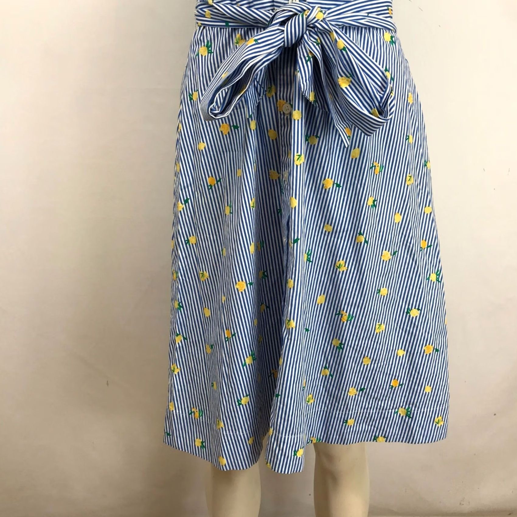 J.Crew J.CREW Women's 8 Button-Up Belted Dress BLUE/WHITE Stripe Size M / US 6-8 / IT 42-44 - 3 Thumbnail