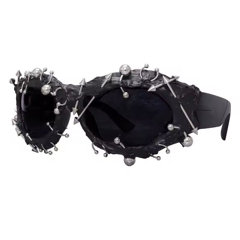 Other Design Heavy Black Punk Gothic Sunglasses Size ONE SIZE - 2 Thumbnail