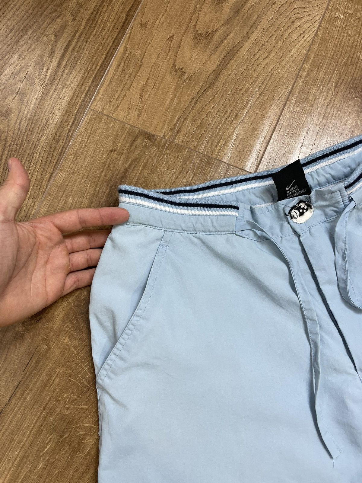 Nike × Vintage Vintage Nike 90’s Y2K Style Nylon Drill Blue Track Pants Size 27" / US 4 / IT 40 - 12 Thumbnail