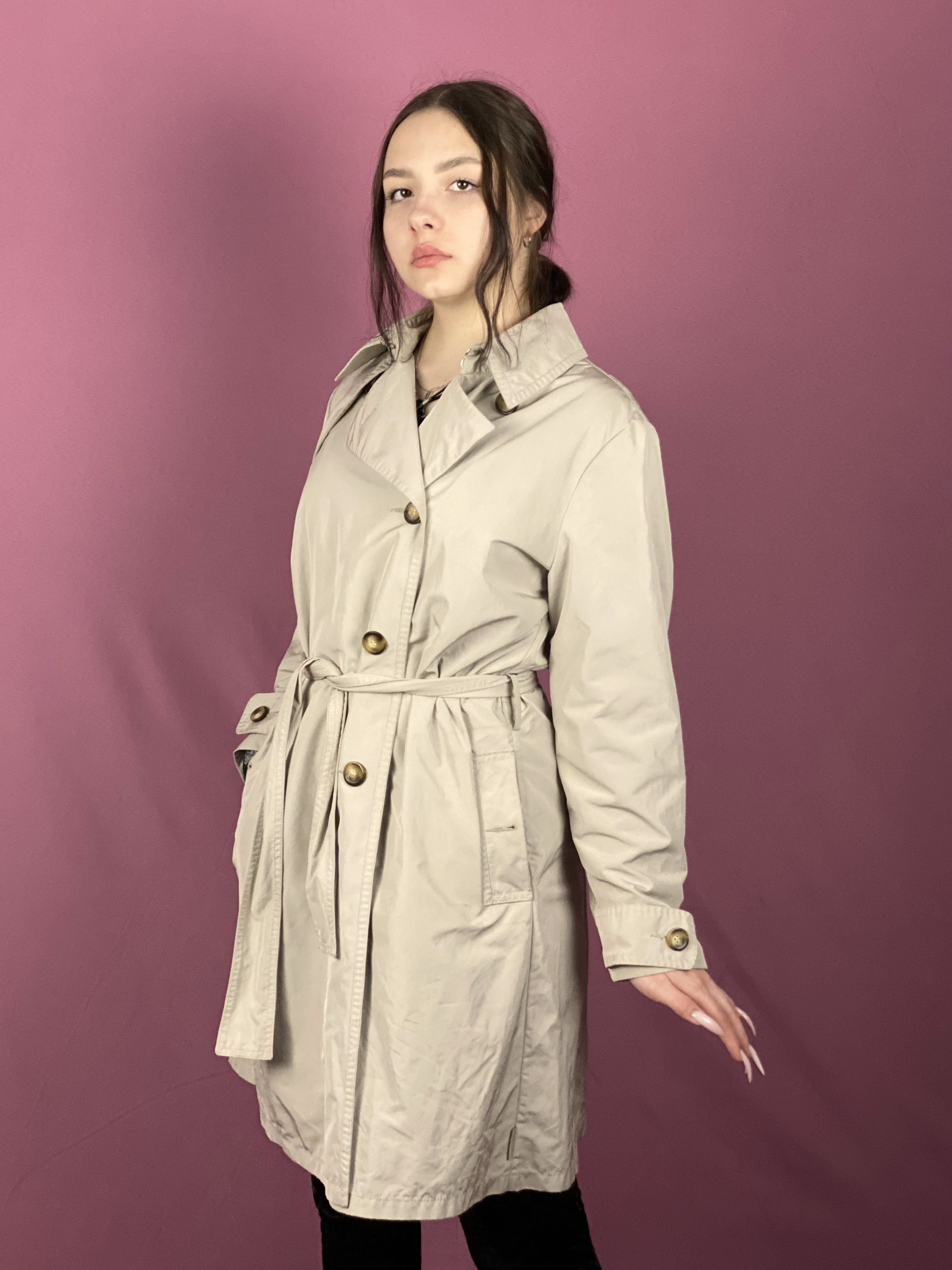 Moncler Moncler Vintage Women's Trench Coat - M Beige Polyester Size M / US 6-8 / IT 42-44 - 2 Thumbnail