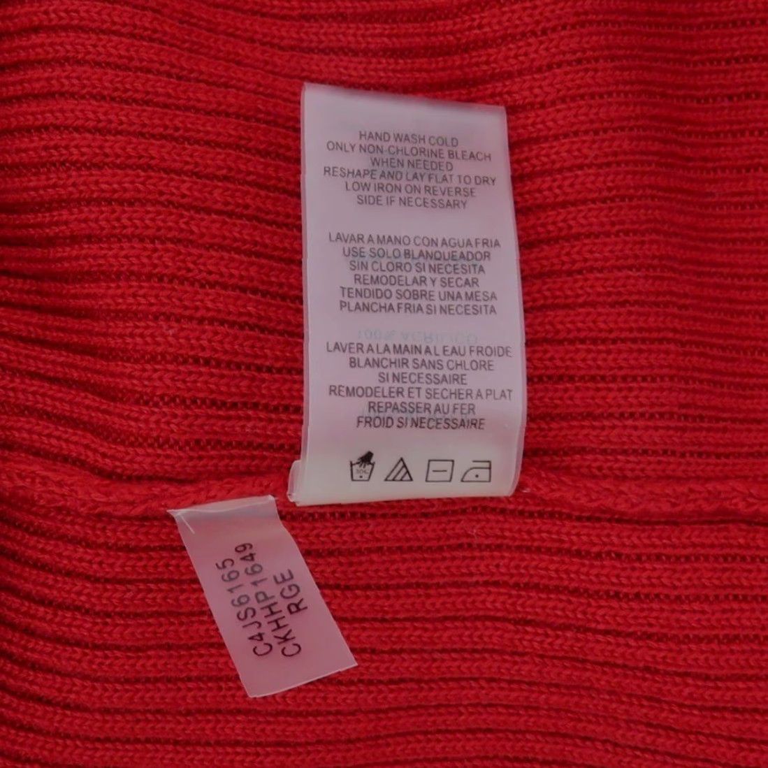 Calvin Klein Calvin Klein Women Large Red Sleeveless Ribbed Pullover Sweater Round Neck - Knit, Casual, Regular Fit, L Size L / US 10 / IT 46 - 7 Thumbnail