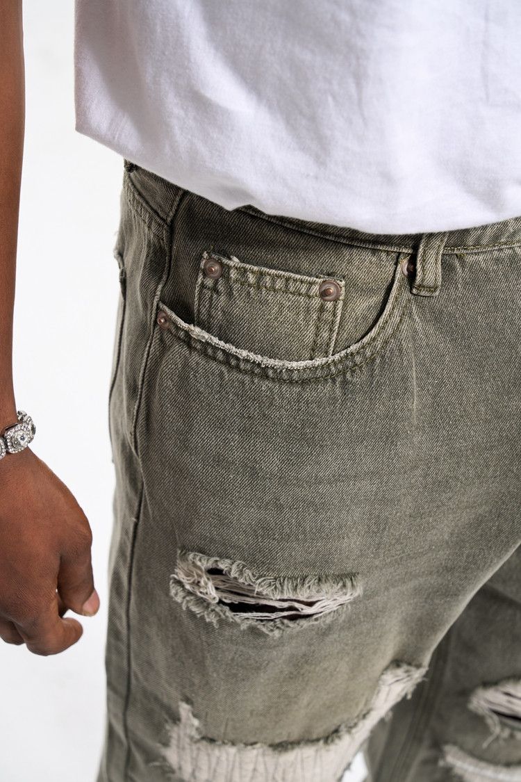 Japanese Brand × Vintage Patch Damage Straight Jeans Size US 31 - 5 Thumbnail