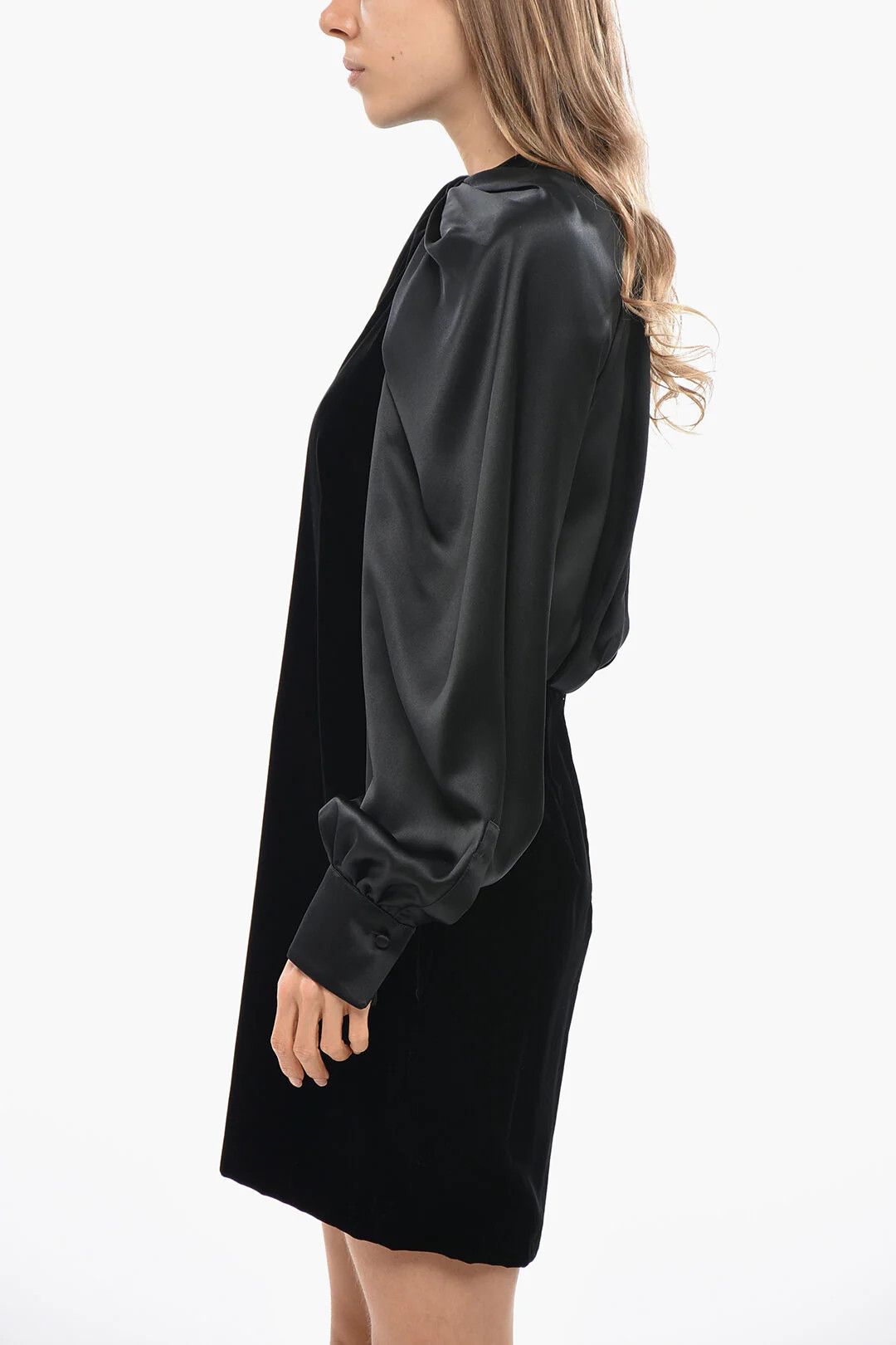 Max Mara og1mm0426 Velour Dress in Black Size XS / US 0-2 / IT 36-38 - 2 Thumbnail