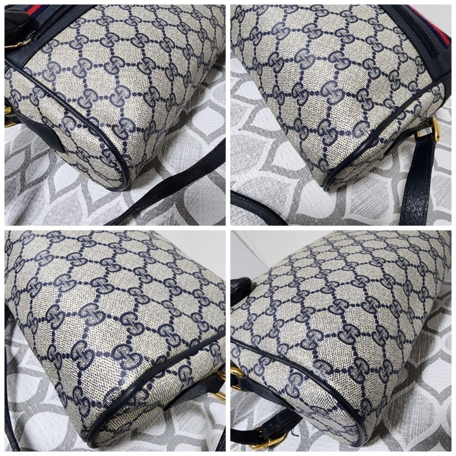 Gucci A GUCCI Vintage Ophidia Shoulder Bag Navy Blue/Grey Shoulder Size ONE SIZE - 11 Thumbnail