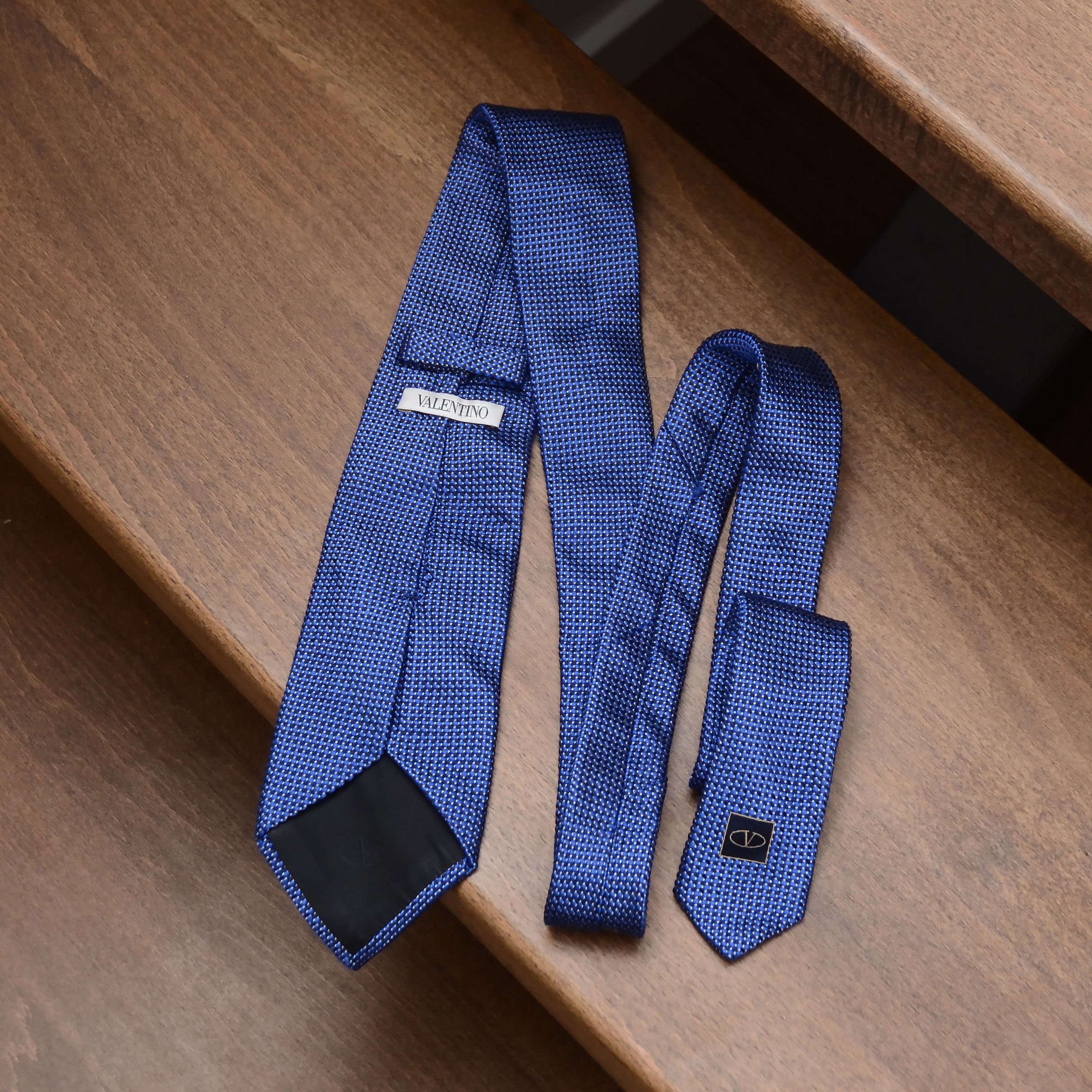 Valentino VALENTINO Cravatte Micro Printed Boho Silk Luxury Neck Tie Size ONE SIZE - 3 Thumbnail