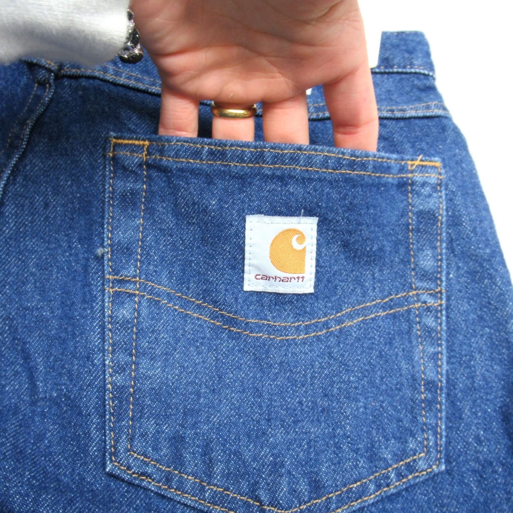 Carhartt Carhartt Jeans Mens 30x32 Medium Wash Denim Straight Leg Relaxed Fit Button Zip Fly 5-Pocket Solid Denim Cotton Size US 30 / EU 46 - 7 Thumbnail