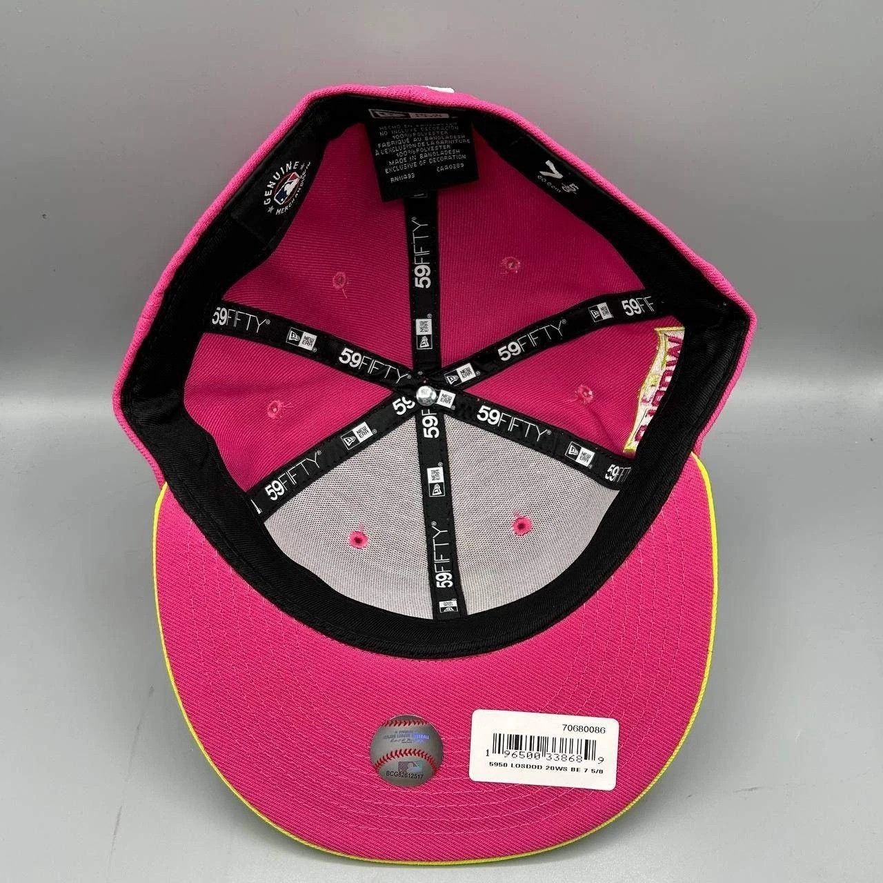 New Era Los Angeles LA Dodgers Hat Men 7 5/8 Pink MLB Fitted Cap New Size ONE SIZE - 3 Thumbnail