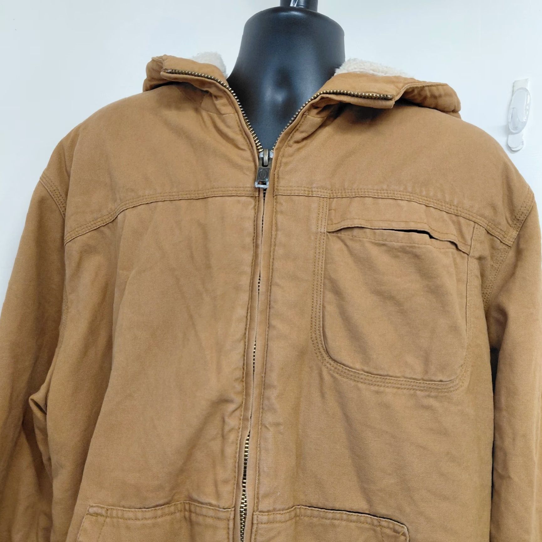 Dickies Dickies Jacket Men's XXL TALL Khaki Canvas Sherpa Lined Workwear Brown Read measurements in pics Read Size US XXL / EU 58 / 5 - 5 Thumbnail