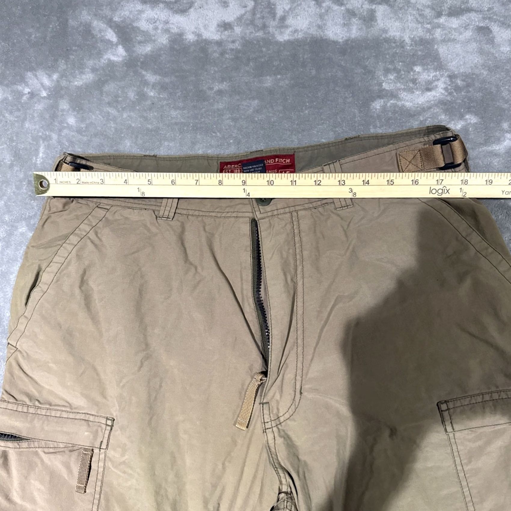Abercrombie & Fitch VINTAGE Abercrombie & Fitch Pants Men L Beige Paratrooper Cargo Lined Adjustable Baggy Size US 33 - 4 Thumbnail