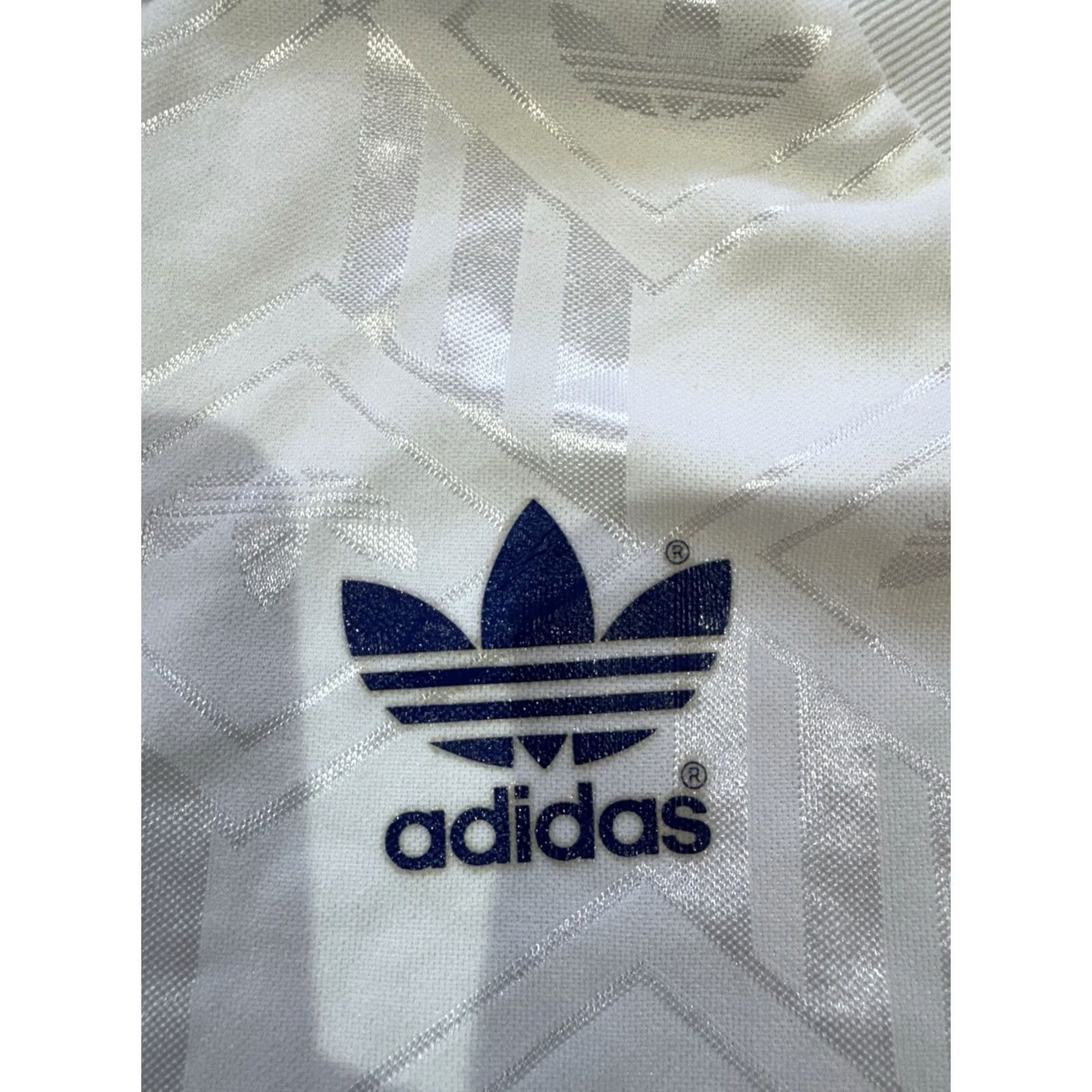 Adidas ADIDAS TEMPLATE FOOTBALL SHIRT SOCCER JERSEY Sz S Made In Morocco Mens T-Shirt White 1990s Jersey Shirt Size US S / EU 44-46 / 1 - 5 Thumbnail