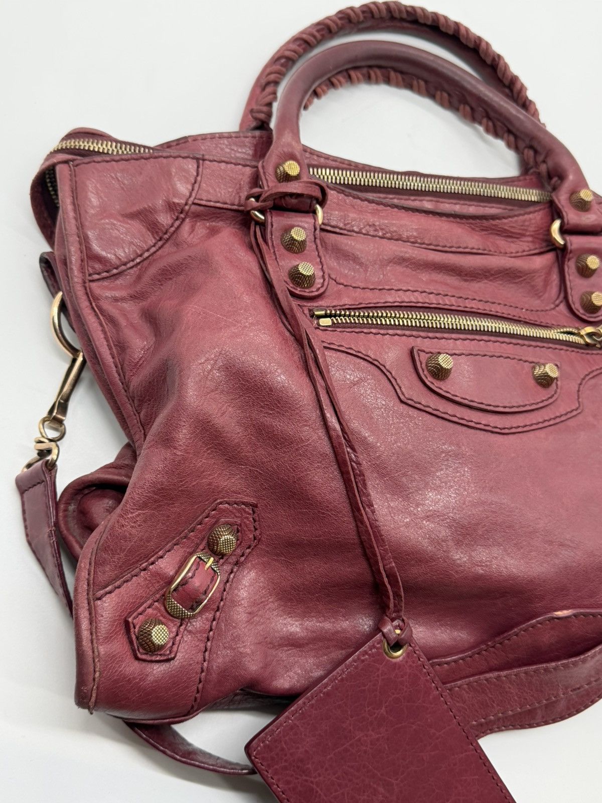 Balenciaga Balenciaga - 2000’s - Motorcycle Classic City Burgundy Wine Size ONE SIZE - 2 Thumbnail