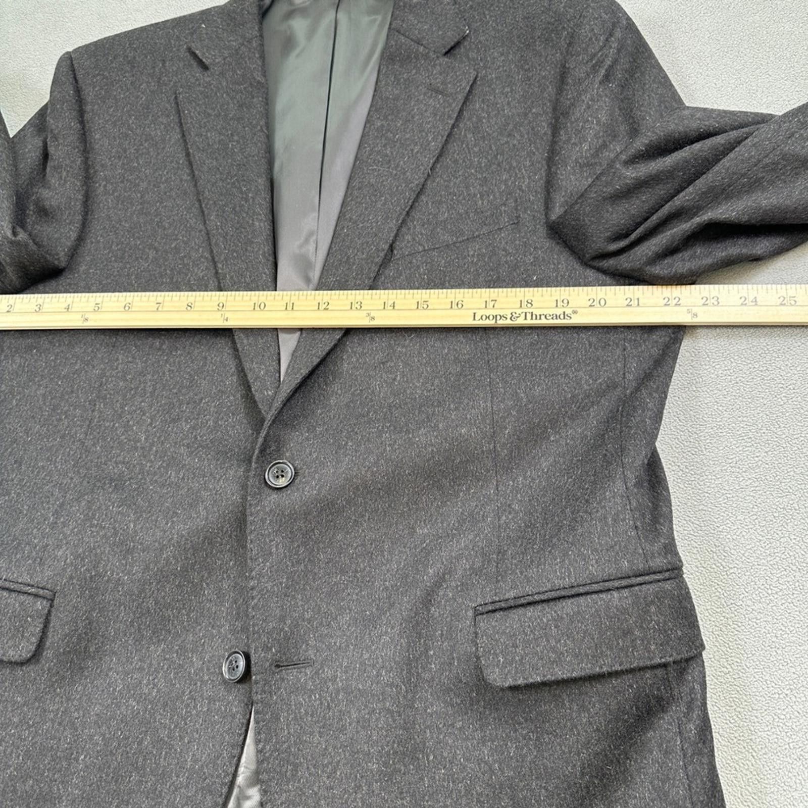 Saks Fifth Avenue Saks Fifth Avenue Blazer 44R Mens Gray Wool Blend Sport Coat Size 44R - 7 Thumbnail
