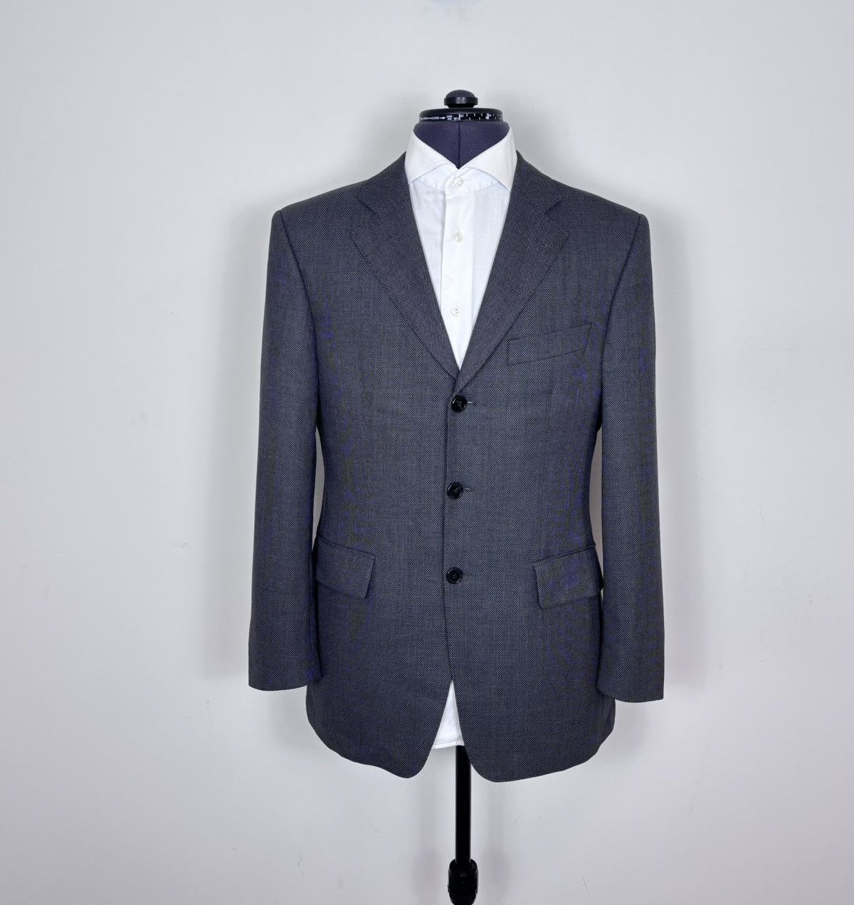 SCABAL Scabal Men’s Grey Wool Blazer Jacket 3-Buttons Classic Size 46R - 1 Thumbnail