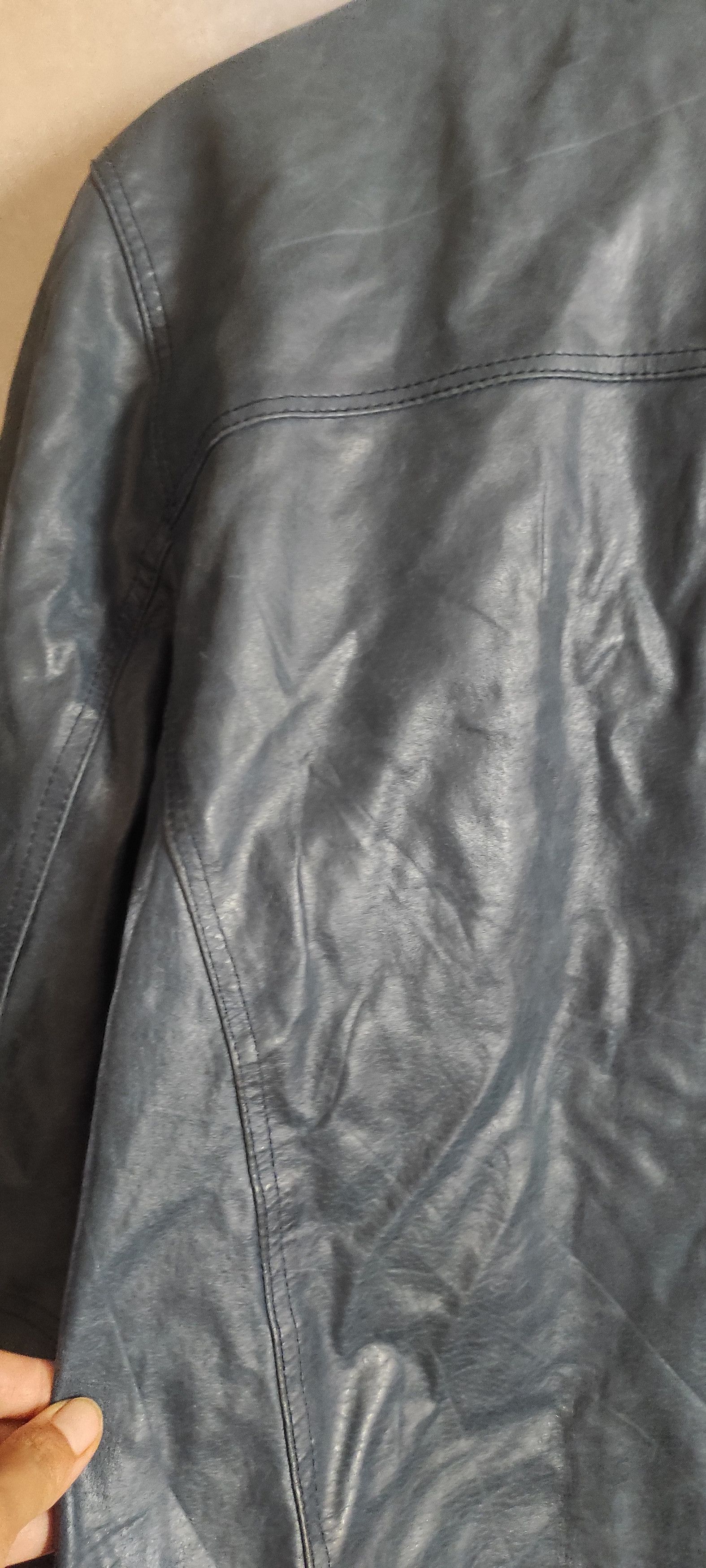 Other 4You Mens Leather Biker Classic Bomber Blue Jacket Size L Size US L / EU 52-54 / 3 - 10 Thumbnail