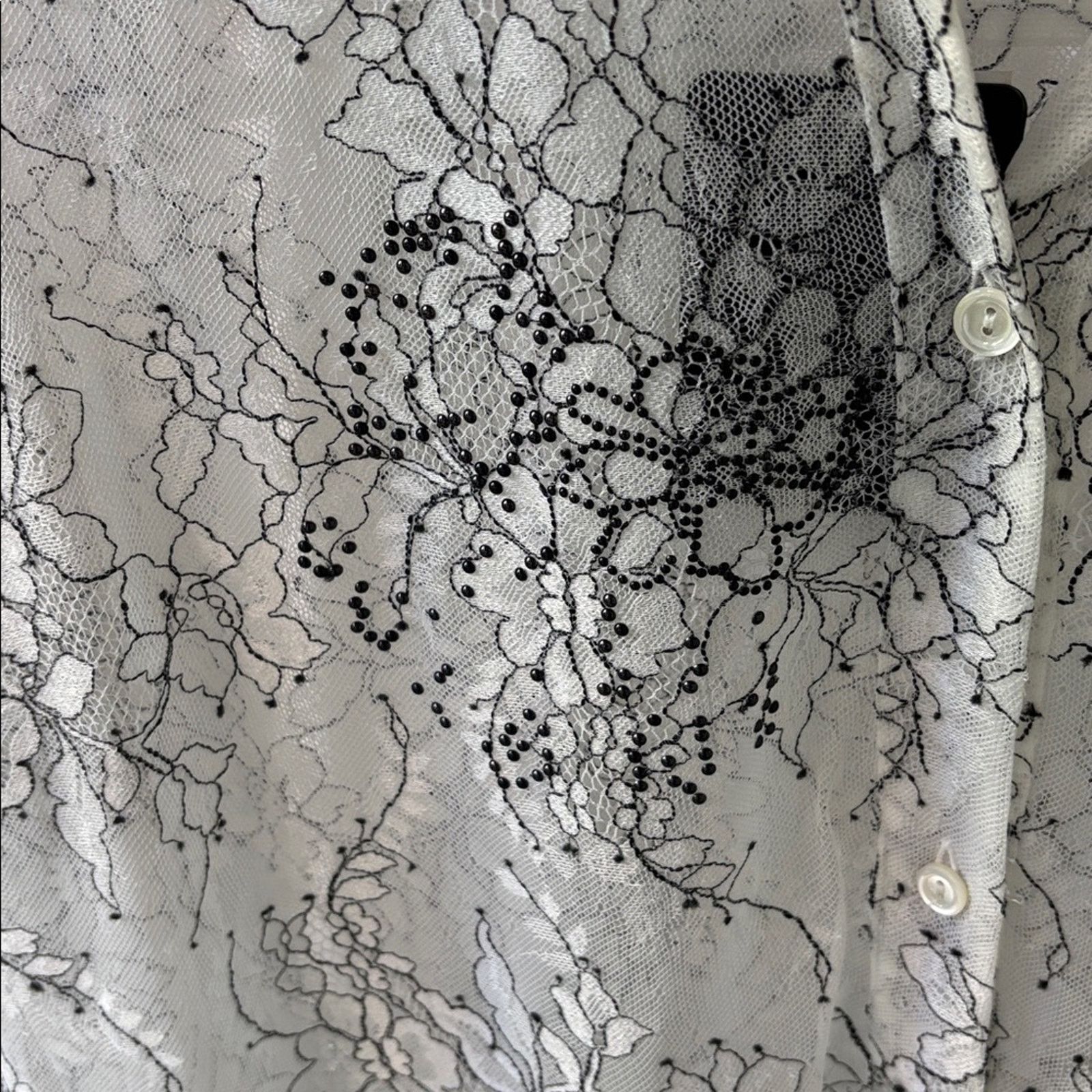 Ermanno Scervino NWT Ermanno Scervino White and Black Lace Top Size S Size S / US 4 / IT 40 - 5 Thumbnail