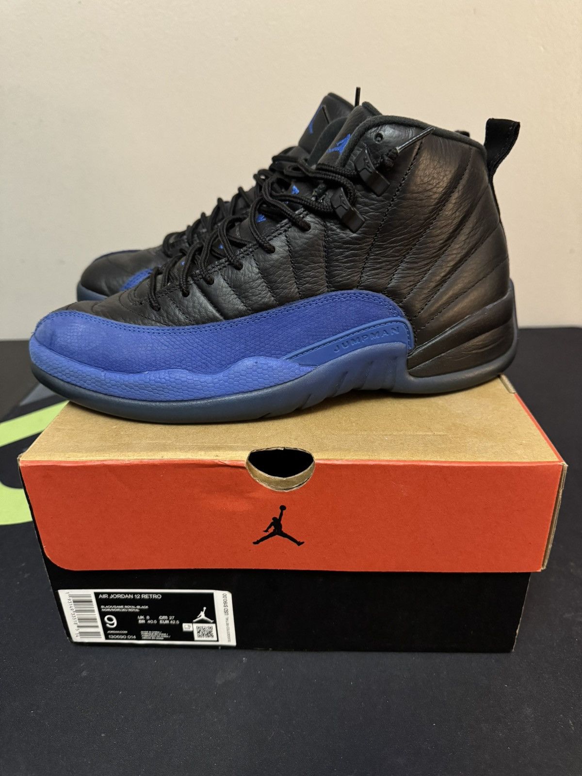 Jordan Brand Nike Air Jordan 12 Retro Black Royal Game Blue Size 9 Size US 9 / EU 42 - 2 Thumbnail