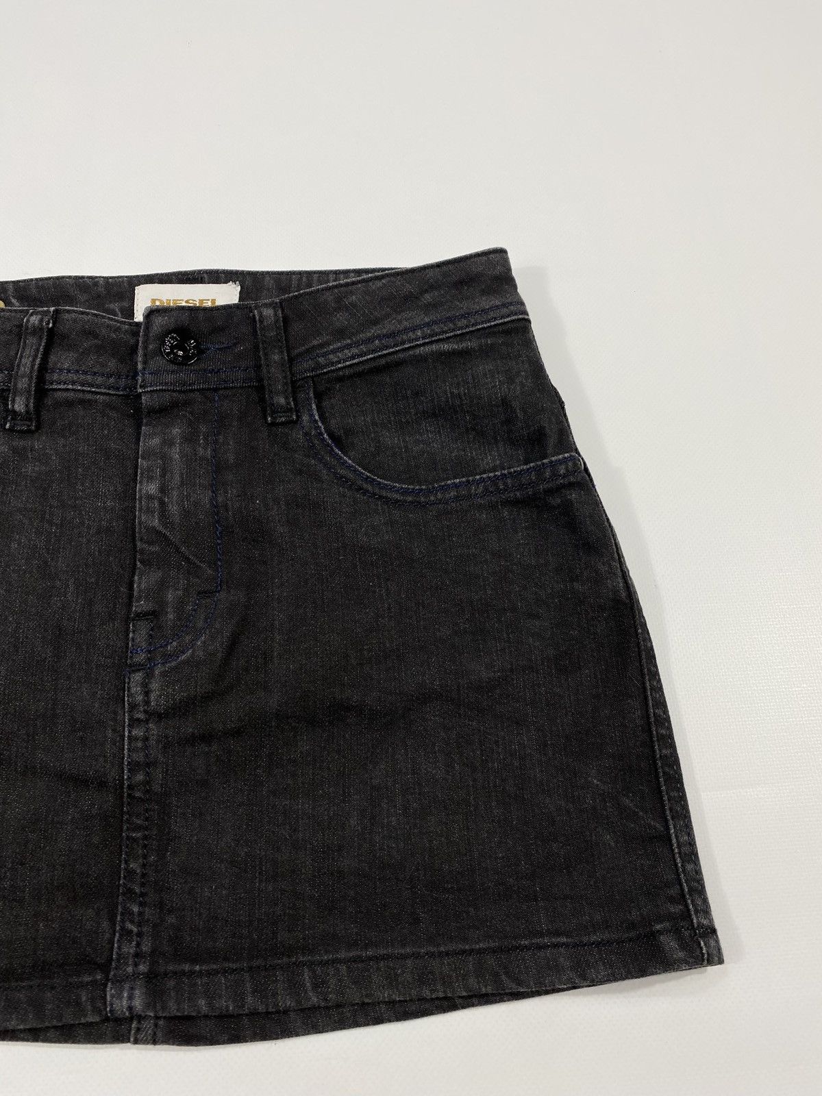 Diesel Diesel Stonewashed Black Avant Garde Stretch Mini Skirt Size 28" / US 6 / IT 42 - 4 Thumbnail