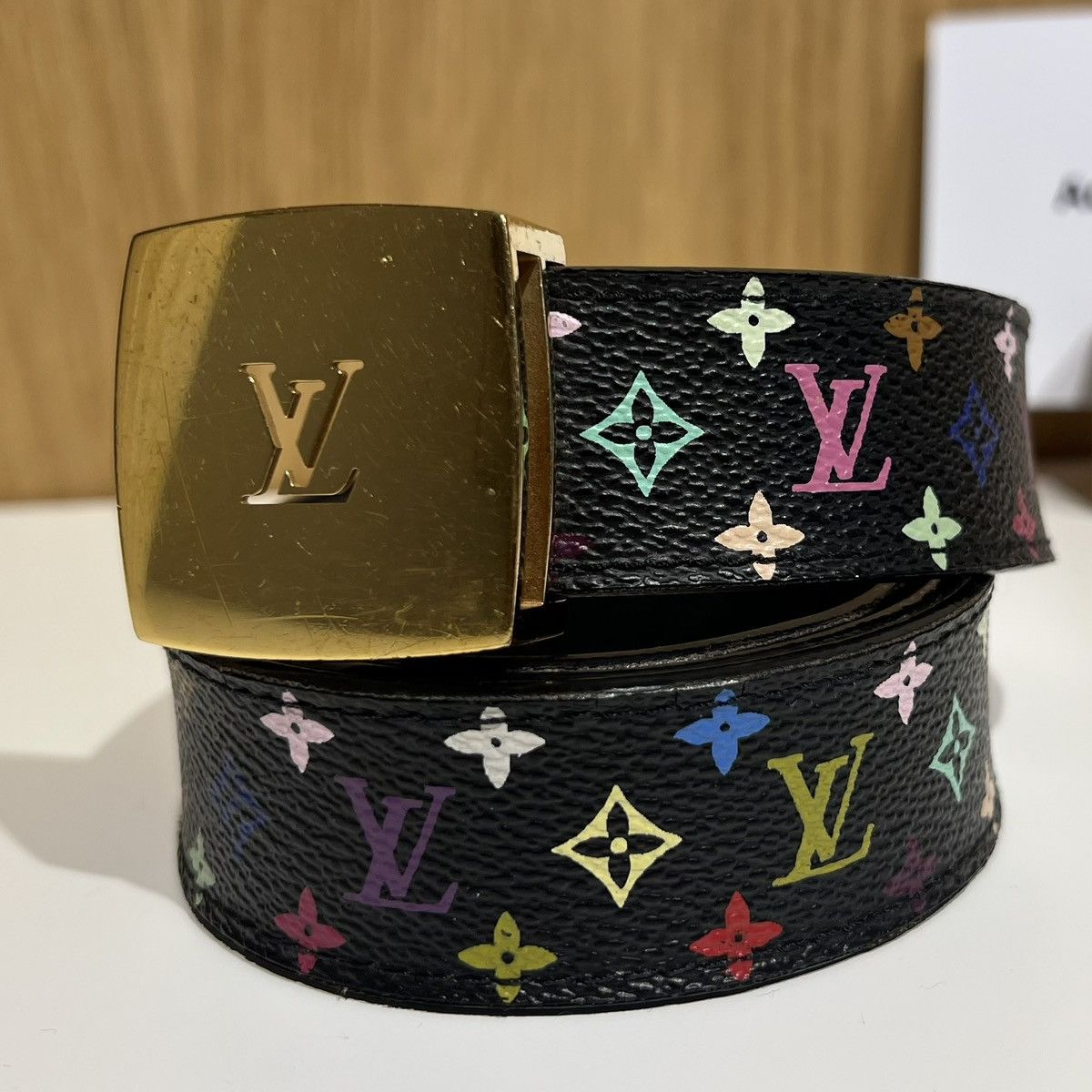 🔹Louis Vuitton Multicolour Monogram Reversible Leather Belt