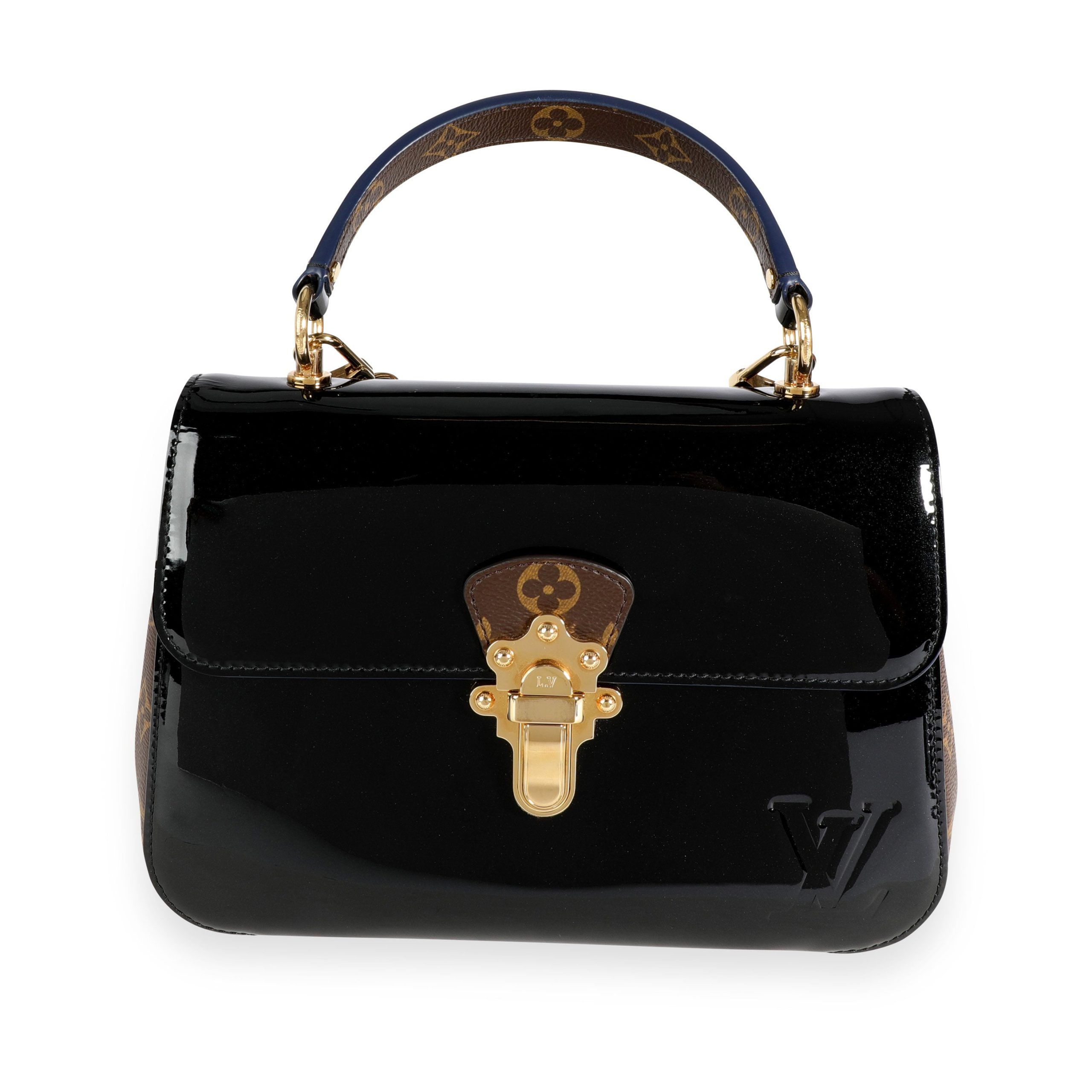 image of Louis Vuitton Black Miroir Vernis & Monogram Canvas Cherrywood Pm, Women's