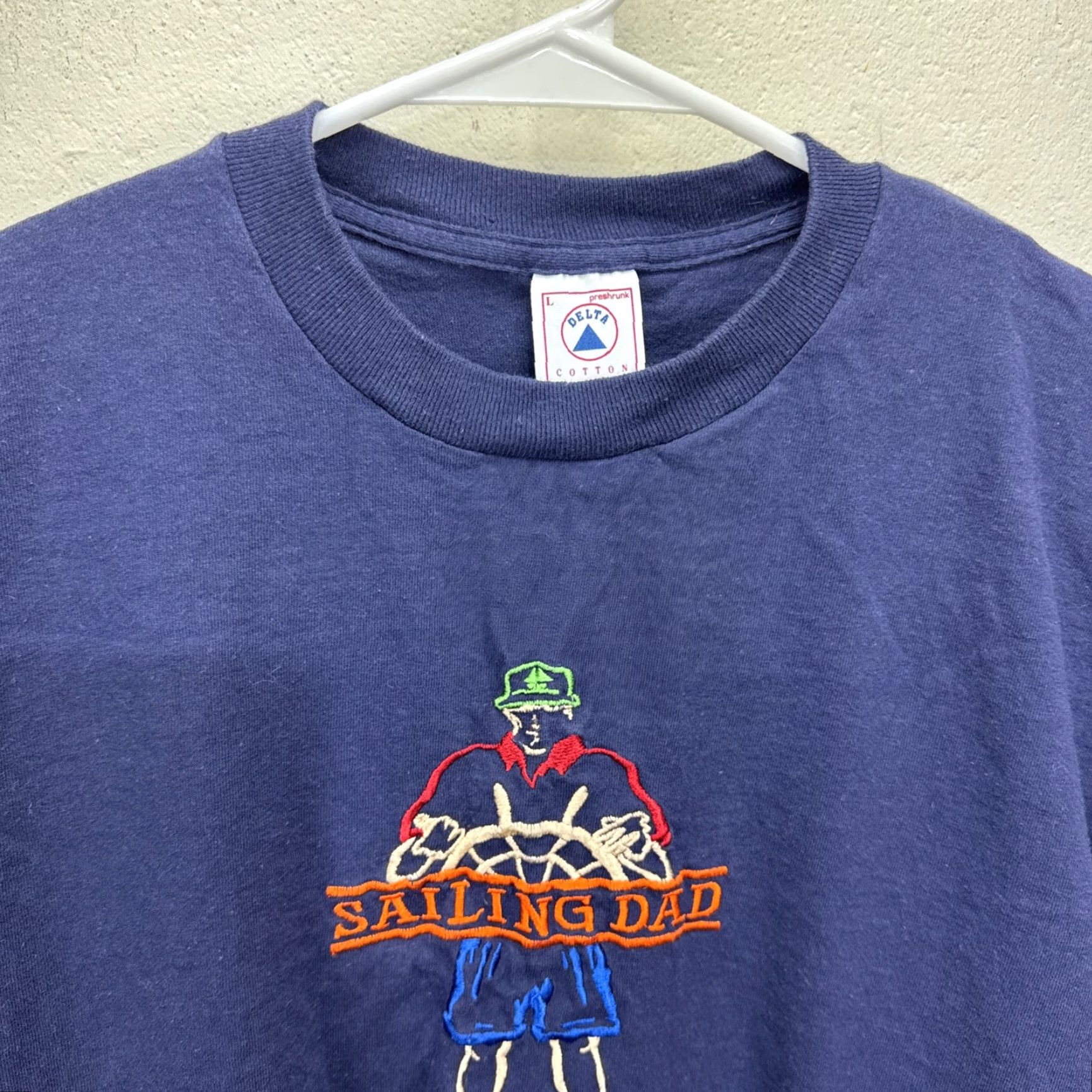 Delta VINTAGE 90s Delta Murina Sailing T Shirt Adult Extra Large Blue Embroidered Mens Size US L / EU 52-54 / 3 - 5 Thumbnail