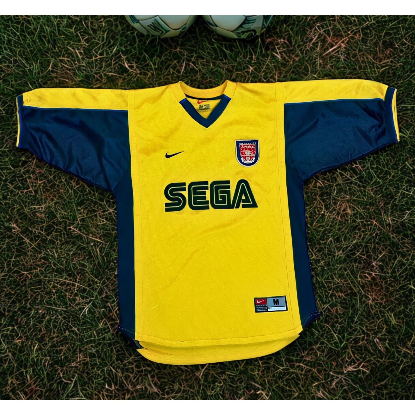 1999-2000 Arsenal アーセナル SEGA NIKE プレミア Arsenal Nike SEGA Football Soccer Jersey Made In UK 1999