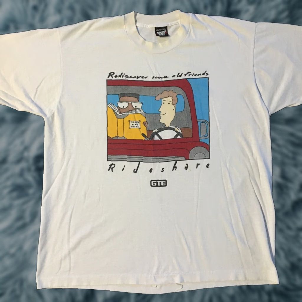Vintage VINTAGE GTE Shirt XL 2XL White Carpool 90s 80s Retro Distressed Single Stitch Driving Cartoon Graphic Mens Shirts Size US XXL / EU 58 / 5 - 1 Thumbnail