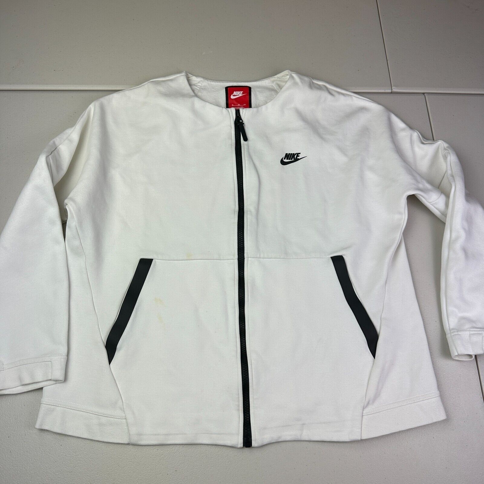 Nike Nike Women's Tech Fleece Size XL White Full Zip Size XL / US 12-14 / IT 48-50 - 1 Thumbnail