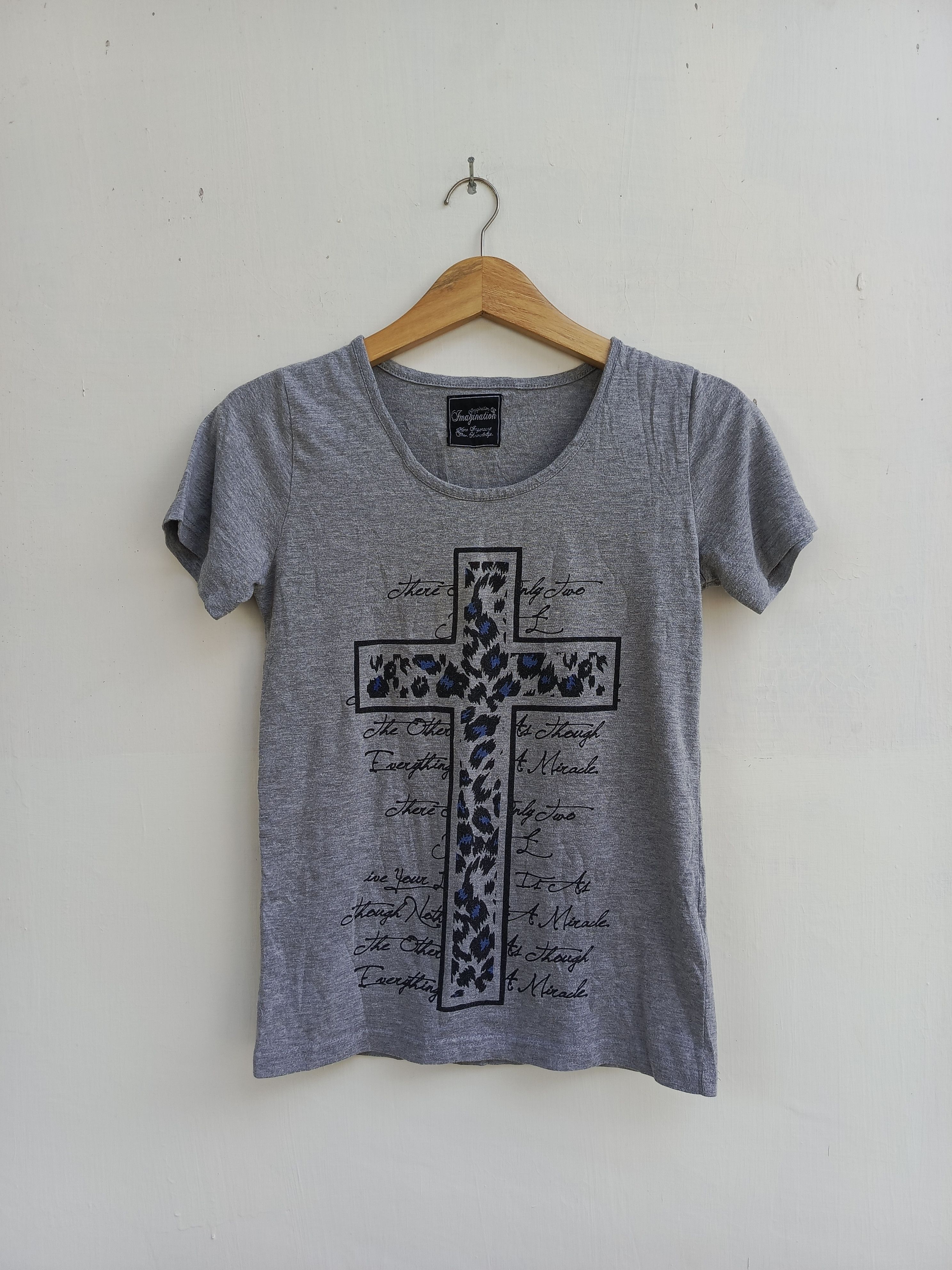 Japanese Brand Imagination cross print logo tshirt Size L / US 10 / IT 46 - 1 Thumbnail