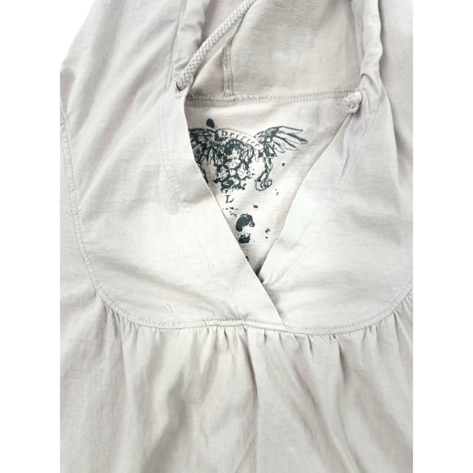 Vintage Drifter Shirt Dress Women L Beige Hoodie Pocket Reindeer USA Moto USA Reindeer Pocket Short Sleeve Casual Size L / US 10 / IT 46 - 7 Thumbnail