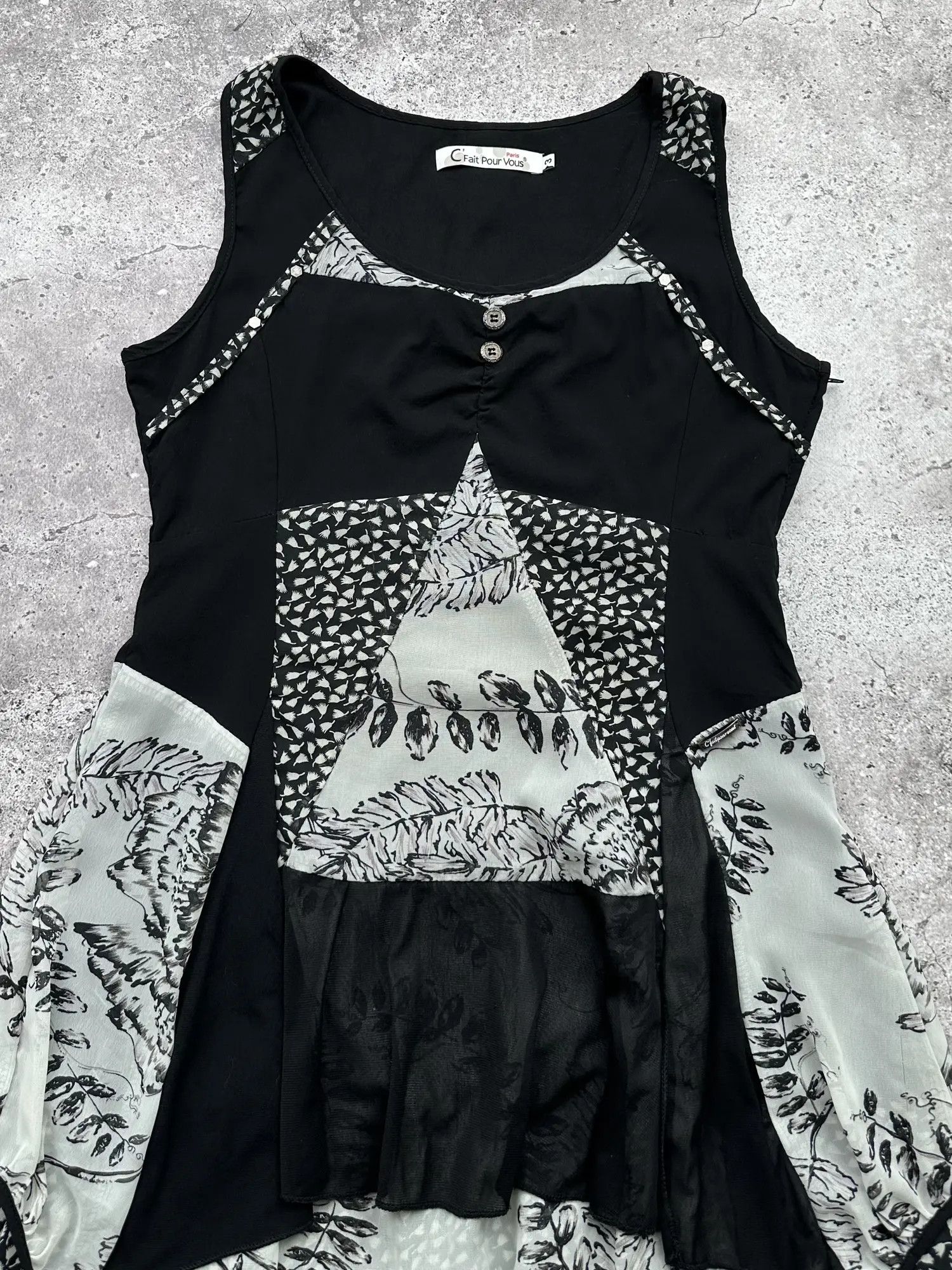 Japanese Brand Vintage Flare Printed Dress C201(V339)(E8) Size M / US 6-8 / IT 42-44 - 2 Thumbnail