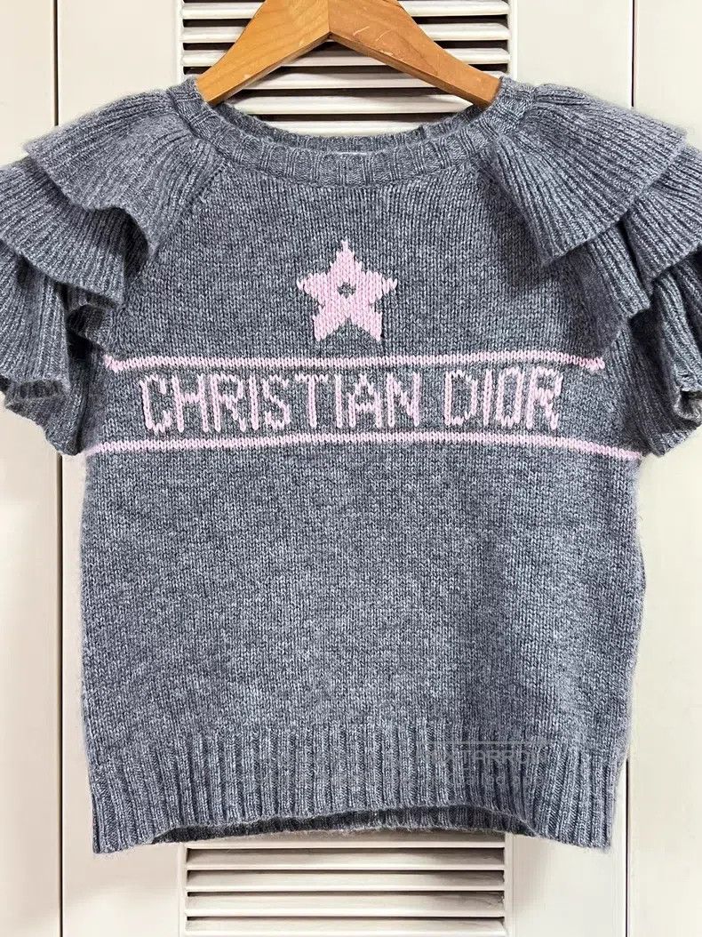 Dior Dior Gray Lucky Star Cashmere Short-sleeved Knitwear Size XXS / US 00 / IT 34 - 3 Thumbnail