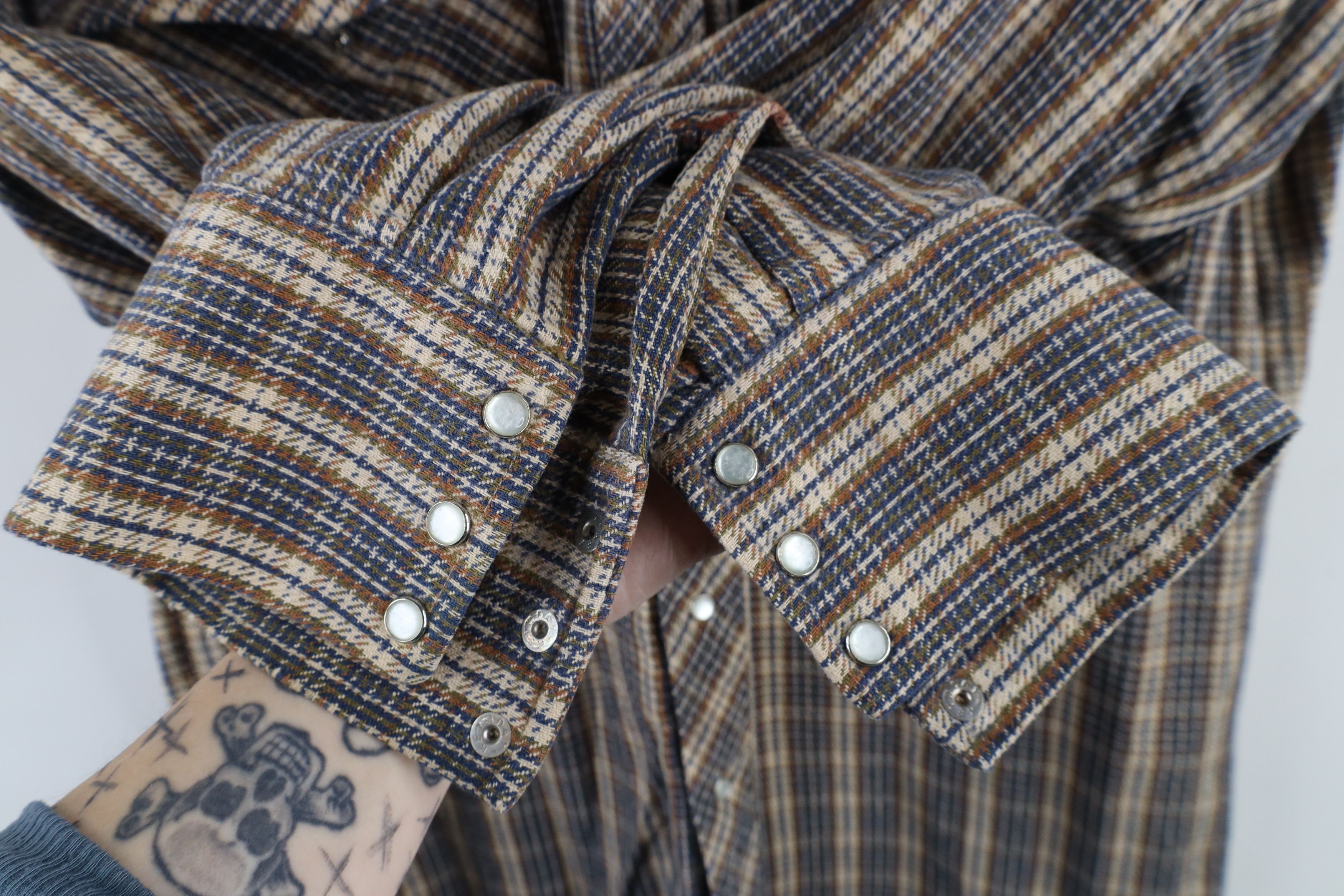 Vintage Vintage 90s Streetwear Flannel Snap Button Shirt Plaid Size US M / EU 48-50 / 2 - 5 Thumbnail