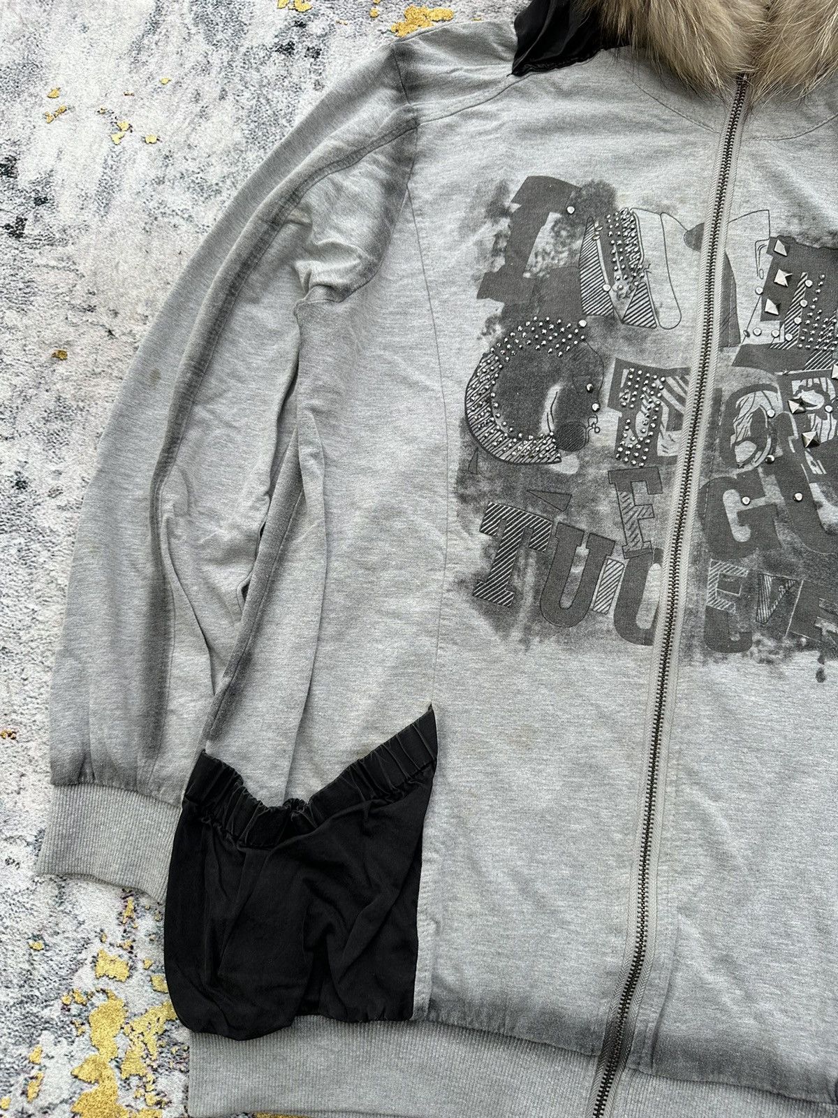 Le Grande Bleu (L.G.B.) STUDDED GOTHIC FUR ZIP HOODIE IF SIX WAS NINE LGB STYLE Size US L / EU 52-54 / 3 - 3 Thumbnail