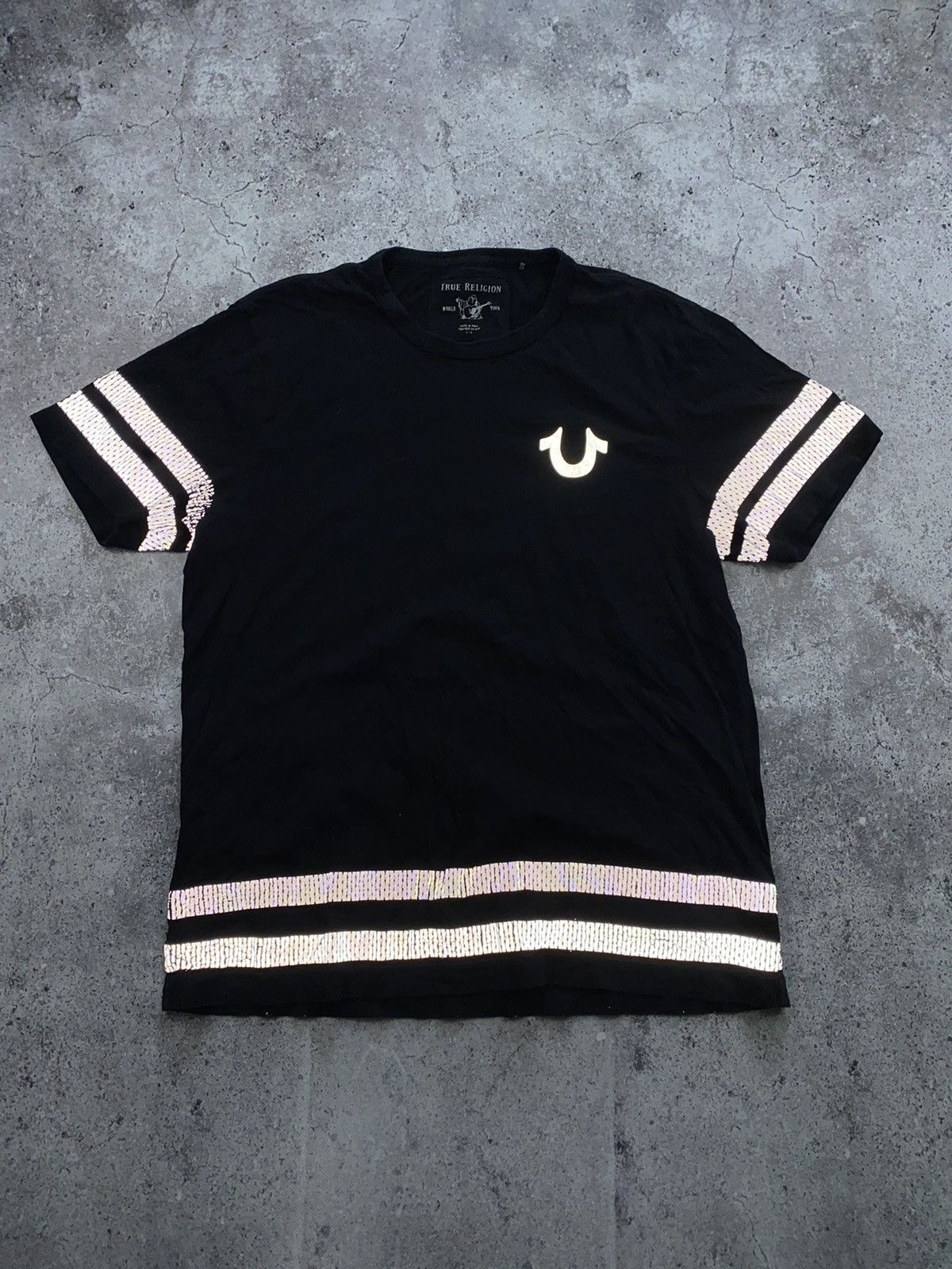 Japanese Brand × True Religion True Religion Big Logo Buddha Reflective Crewneck Shirt Size US L / EU 52-54 / 3 - 1 Thumbnail