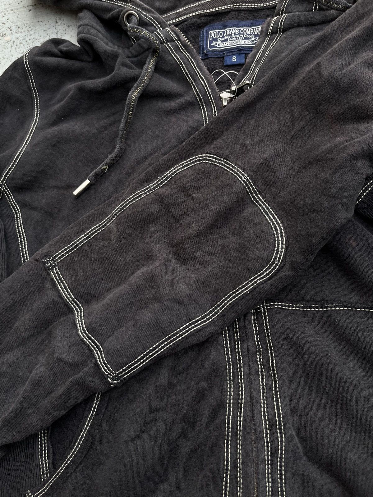 Japanese Brand Polo Ralph Gohtic Faded Distressed Hoodie Punk Y2K Vkei Size US XS / EU 42 / 0 - 3 Thumbnail