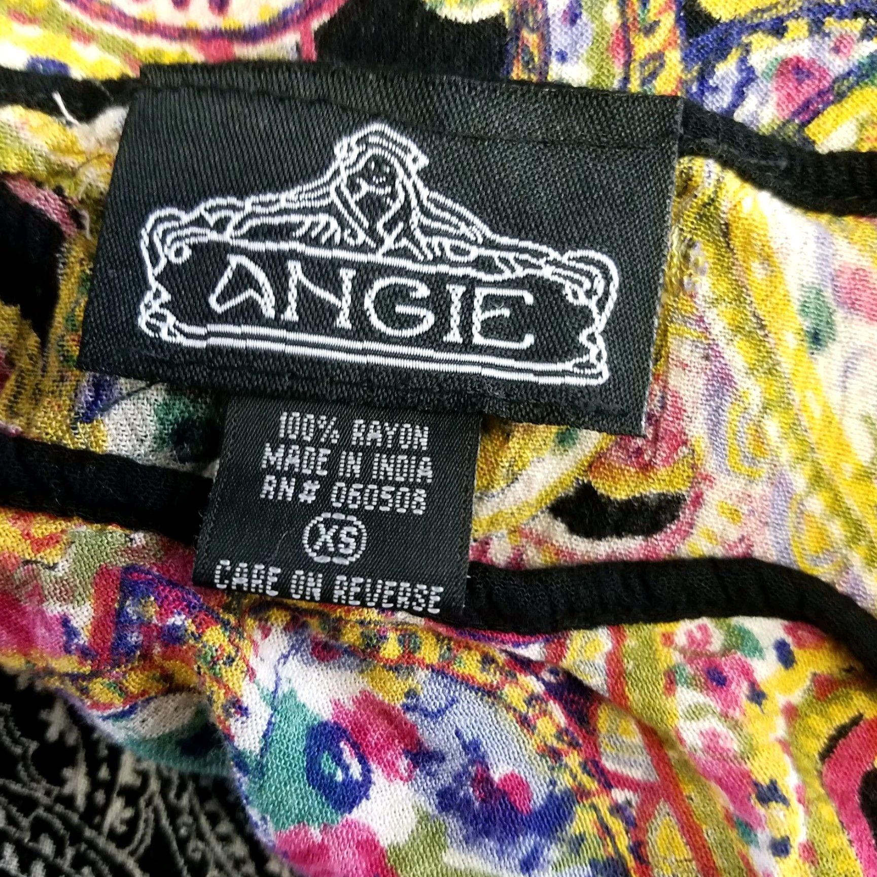 Pinko Angie Womens Sleeveless Top XS Black Paisley Scoop Neck Rayon Tank Blouse Womens XS Black Paisley Size XS / US 0-2 / IT 36-38 - 4 Thumbnail