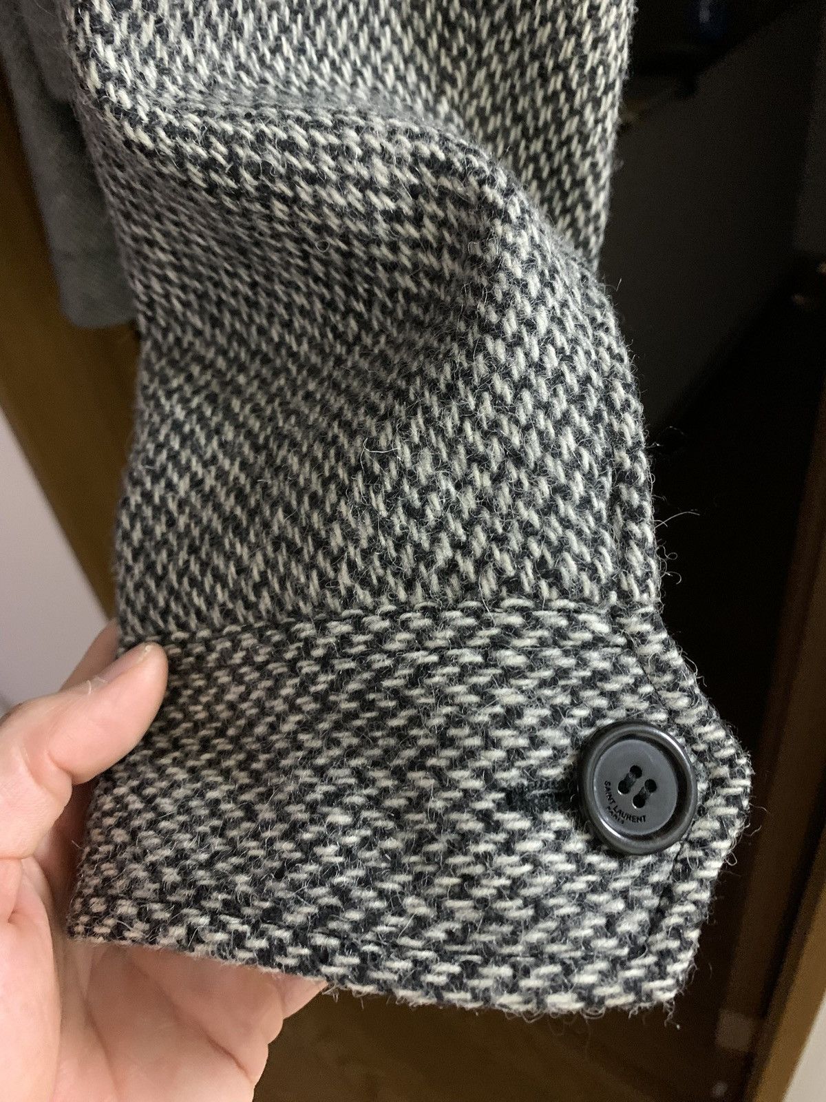 Saint Laurent Paris 14AW saint laurent HEDI tweed teddy jacket 54 vintage mascot Size US L / EU 52-54 / 3 - 2 Thumbnail