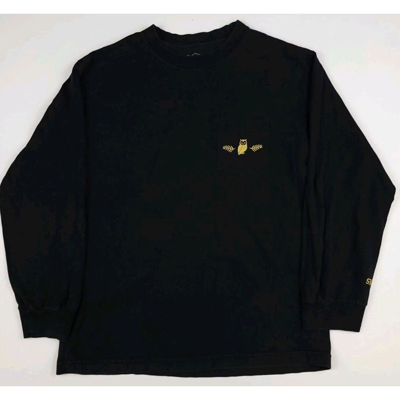 Vintage VINTAGE Theories Of Atlantis Long Sleeve T-Shirt Owl Logo Print Pocket Black Mens S Size US S / EU 44-46 / 1 - 2 Thumbnail