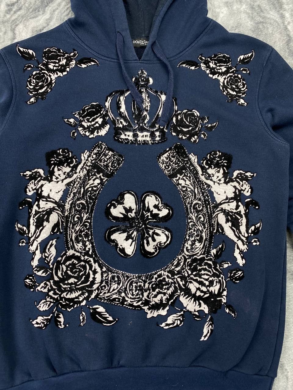 Dolce & Gabbana Vintage Dolce Gabbana Big Angel Logo Hoodie Men Size 50 Blue Size US M / EU 48-50 / 2 - 2 Thumbnail
