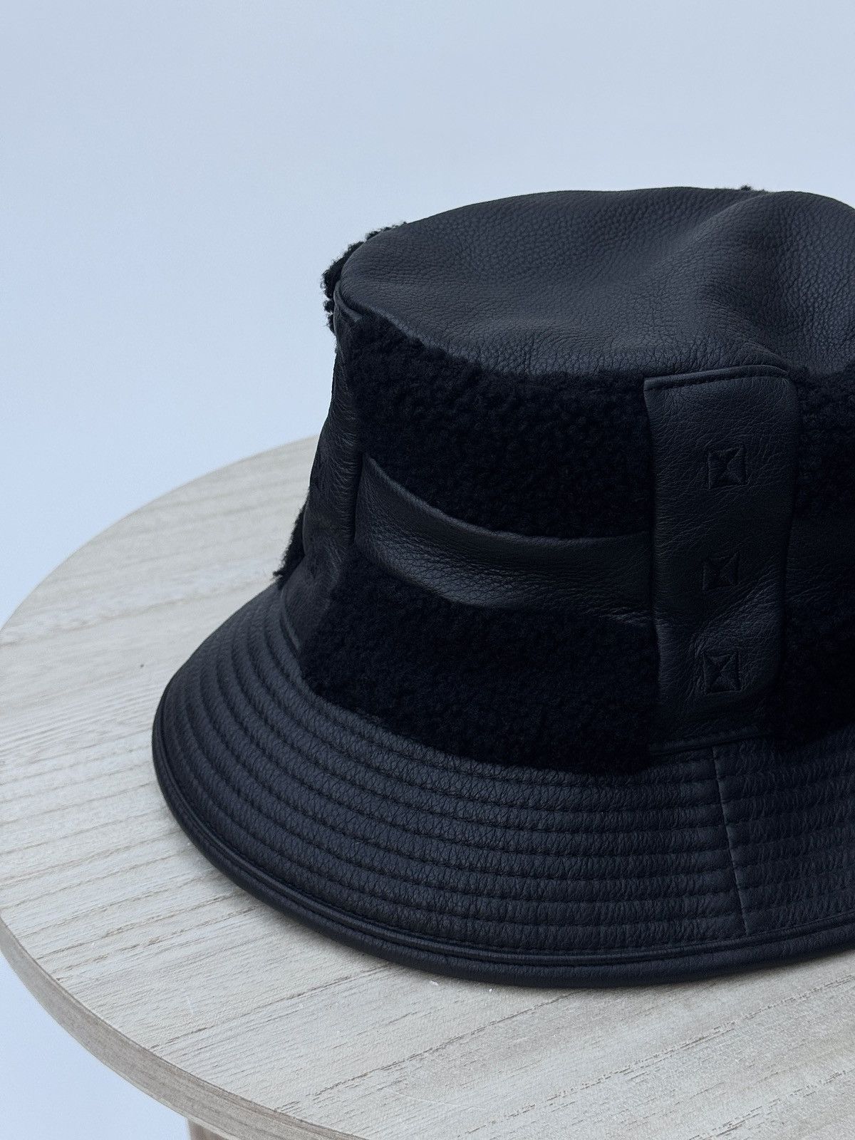 Hermes Deer Leather & Lamb Shearling Bucket Hat by Hermes Size ONE SIZE - 2 Thumbnail